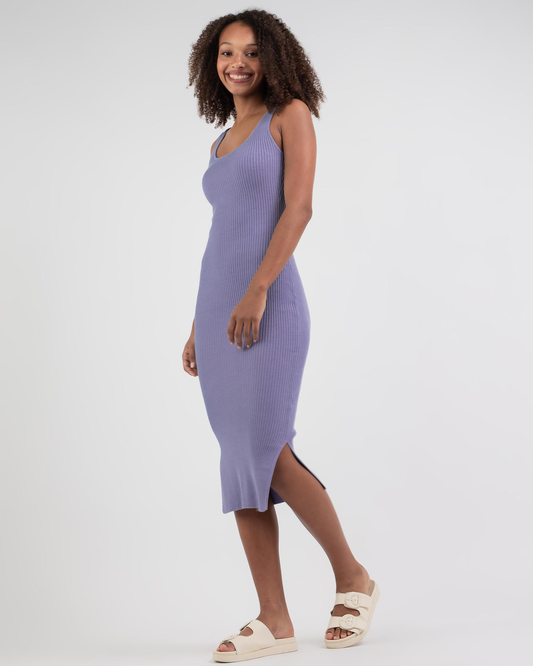 Shop House Of Sienna Nate Midi Dress In Lilac - Fast Shipping & Easy ...
