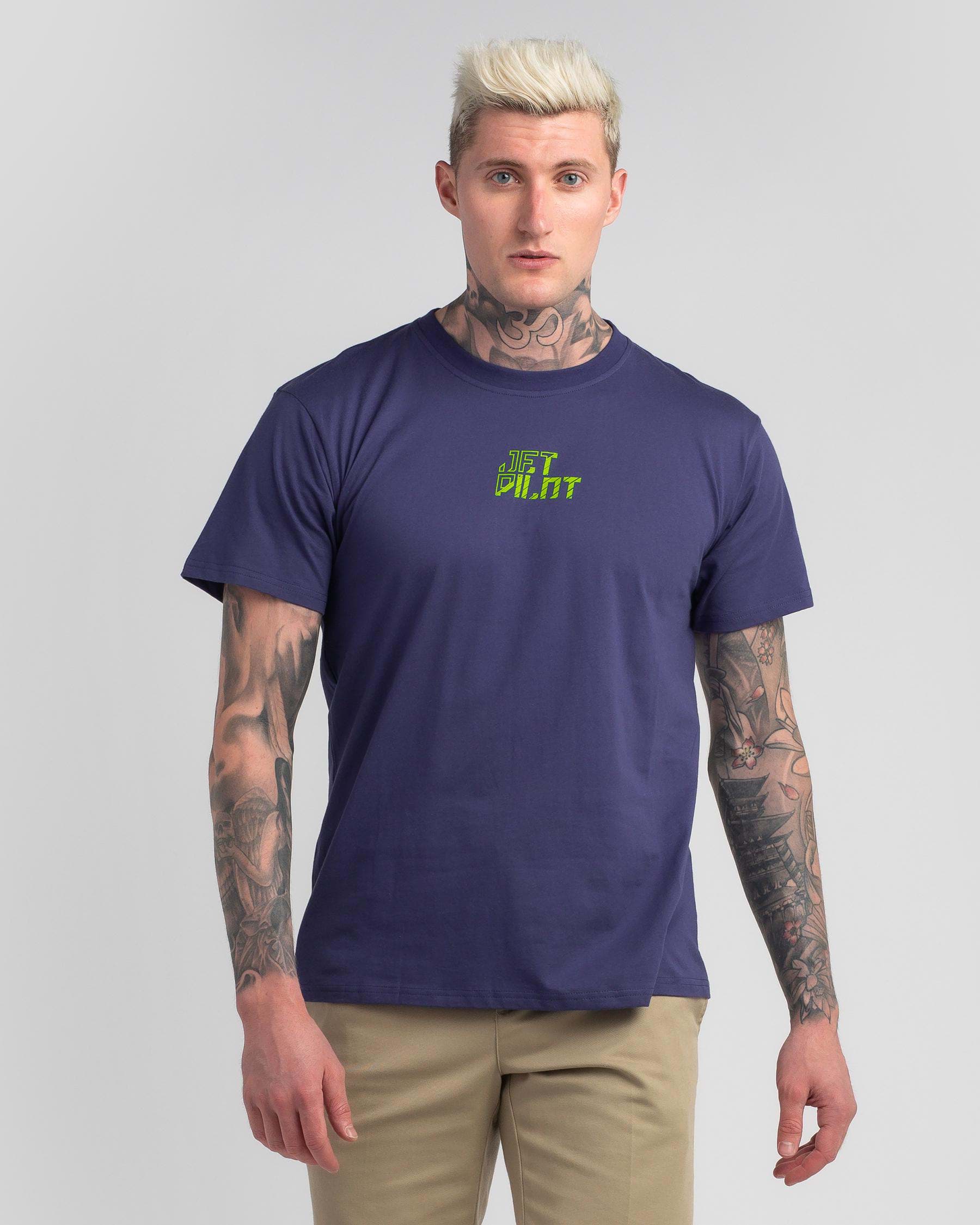 Shop Jetpilot Super Slice T-Shirt In Navy - Fast Shipping & Easy ...