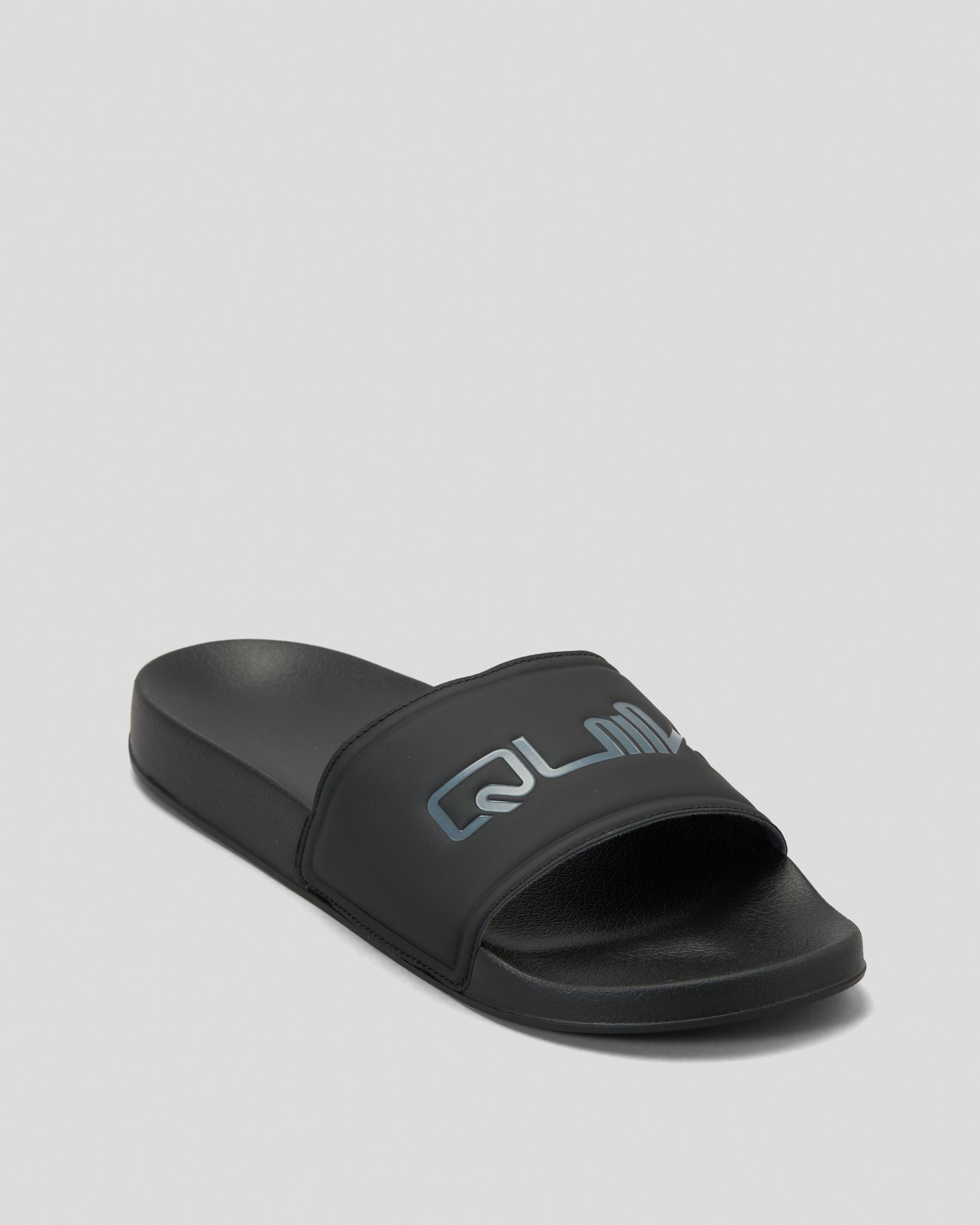 Shop Quiksilver Sessions Slides In Black 3 - Fast Shipping & Easy ...