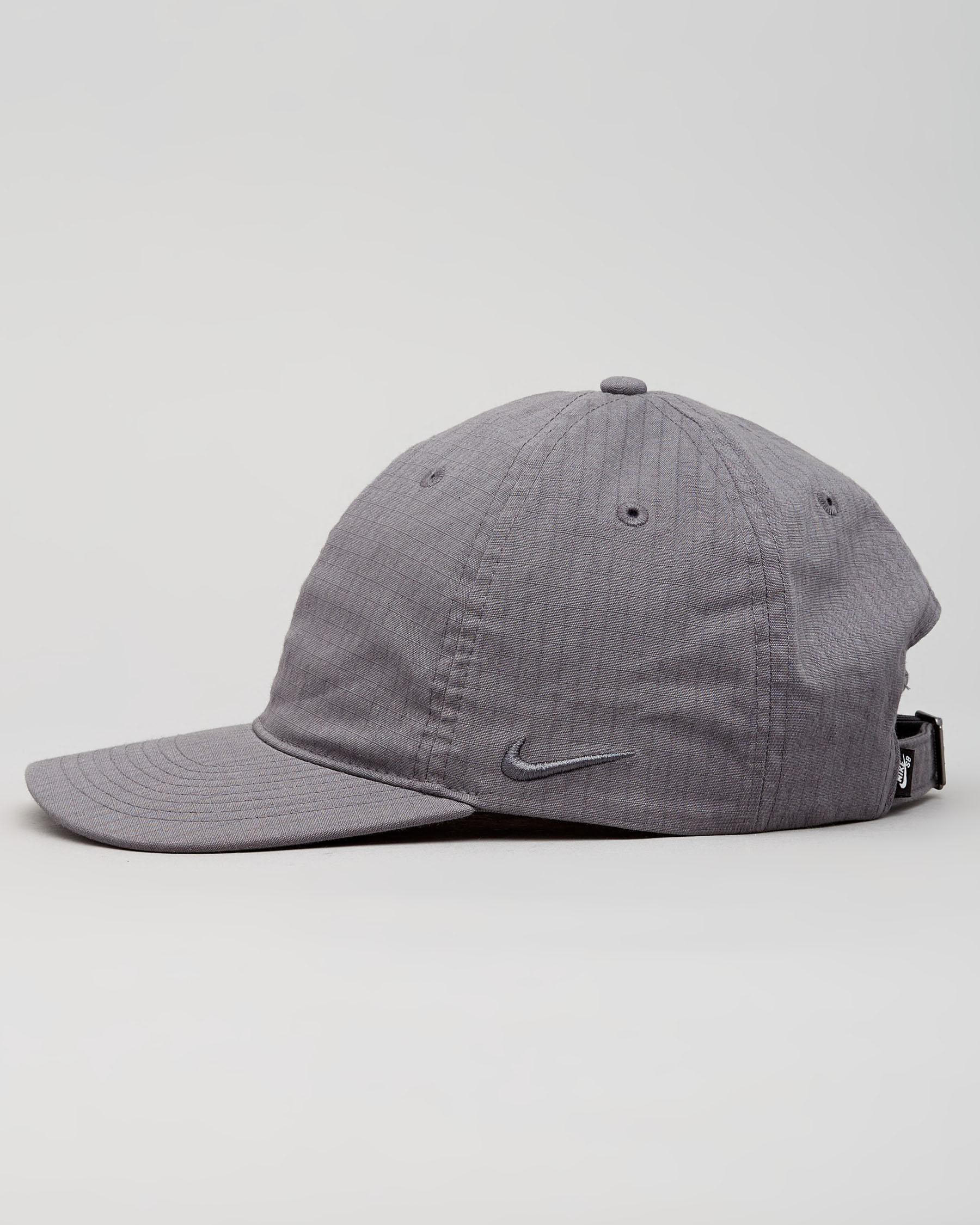 Shop Nike U NK Heritage86 Flatbill Strapback Cap In Dark Grey/dark Grey ...