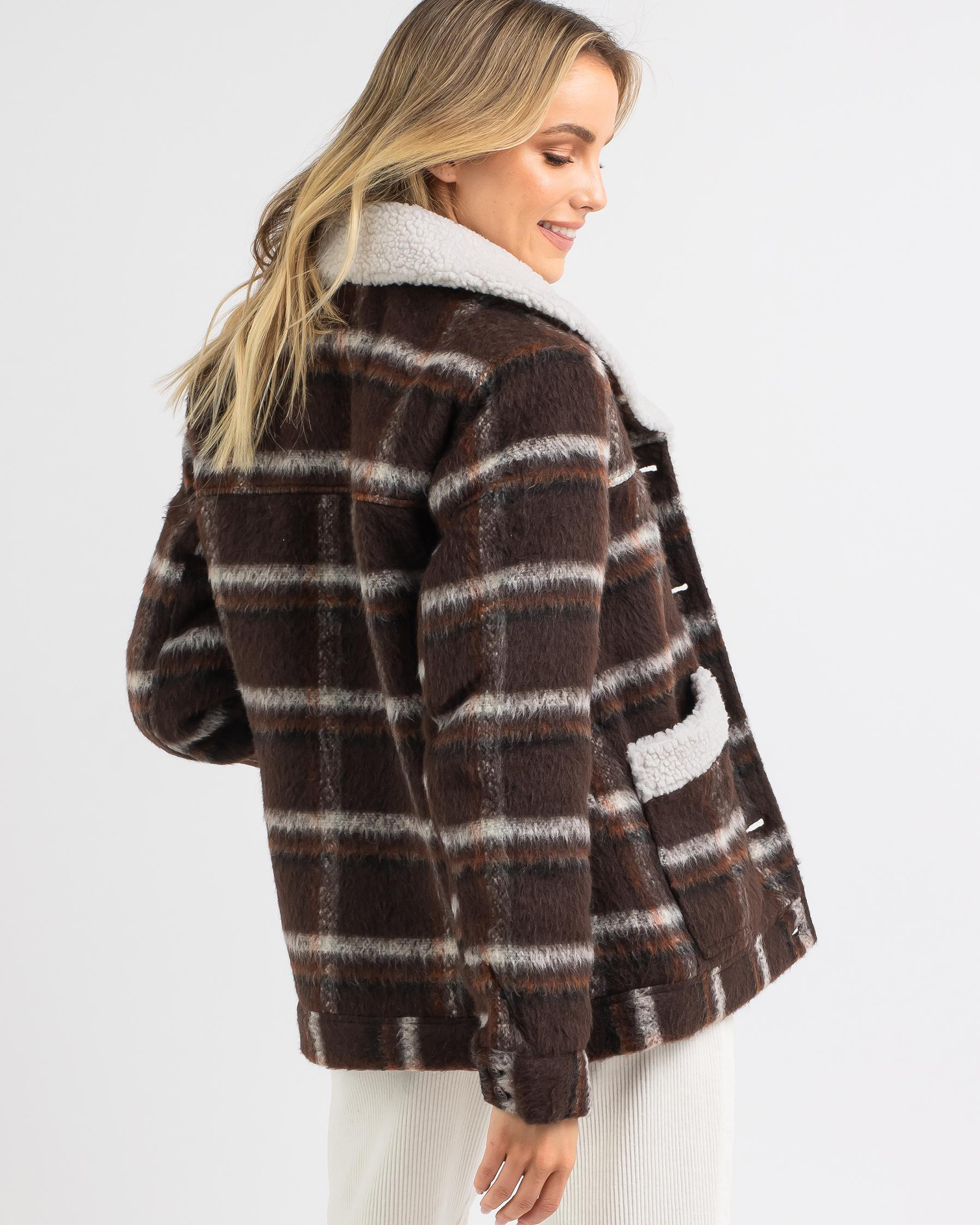 Shop Brixton Nouvelle Jacket In Seal Brown - Fast Shipping & Easy ...