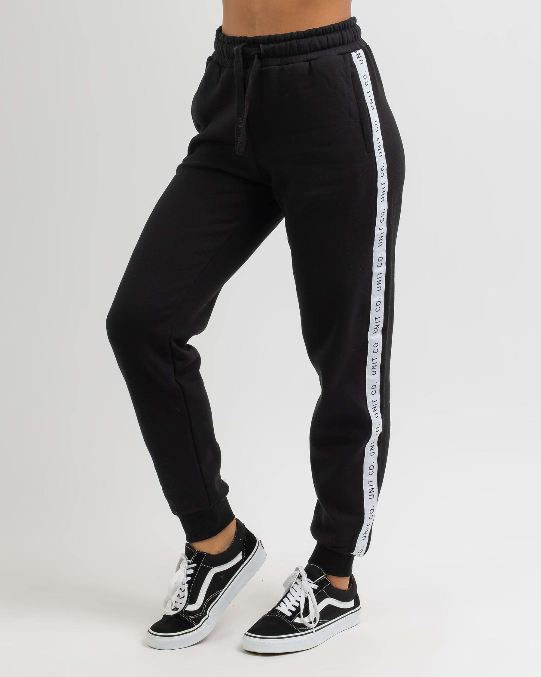 Shop Unit Tia Cuffed Track Pants In Black - Fast Shipping & Easy ...