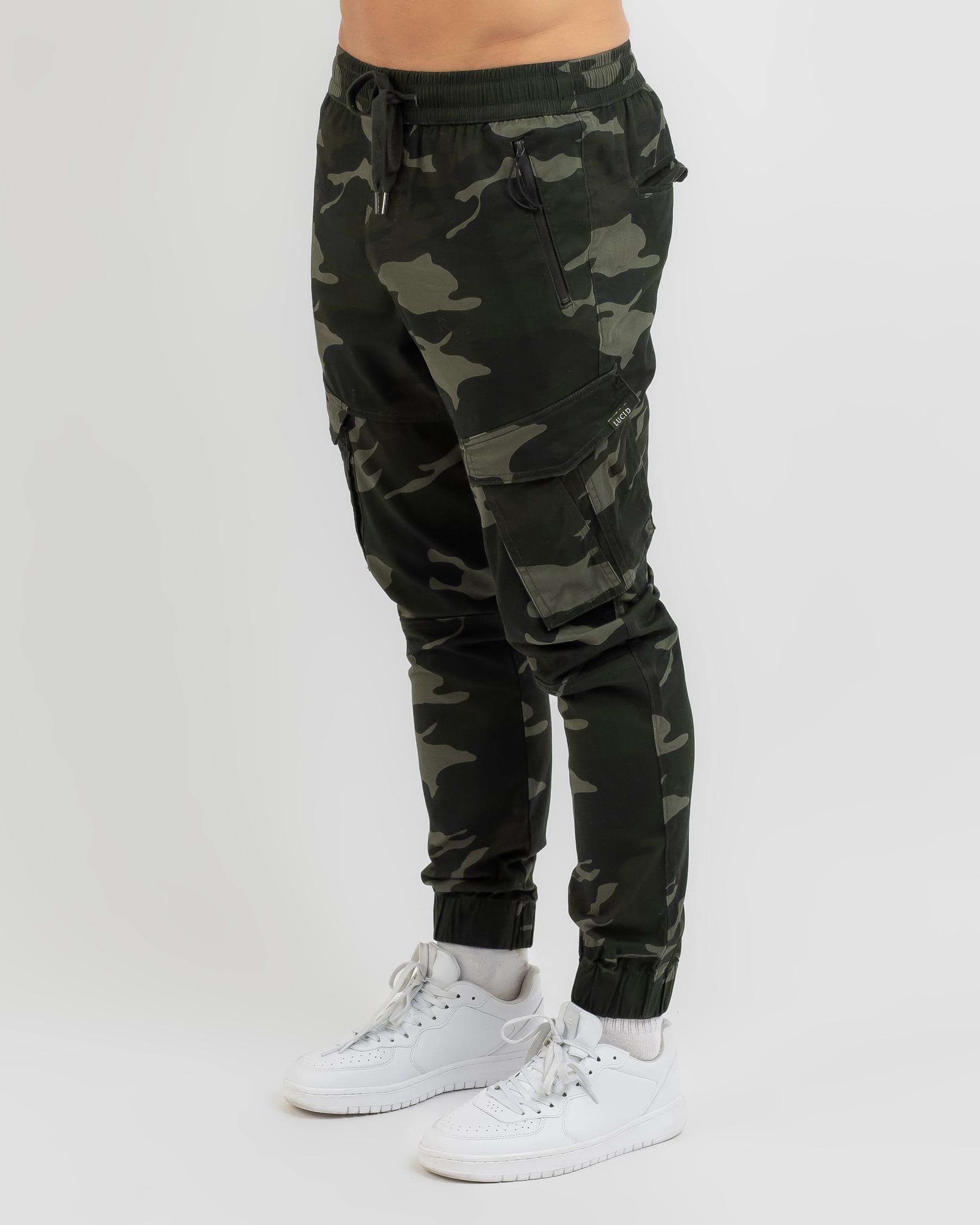 Shop Lucid Ranking Jogger Pants In Green Camo - Fast Shipping & Easy ...