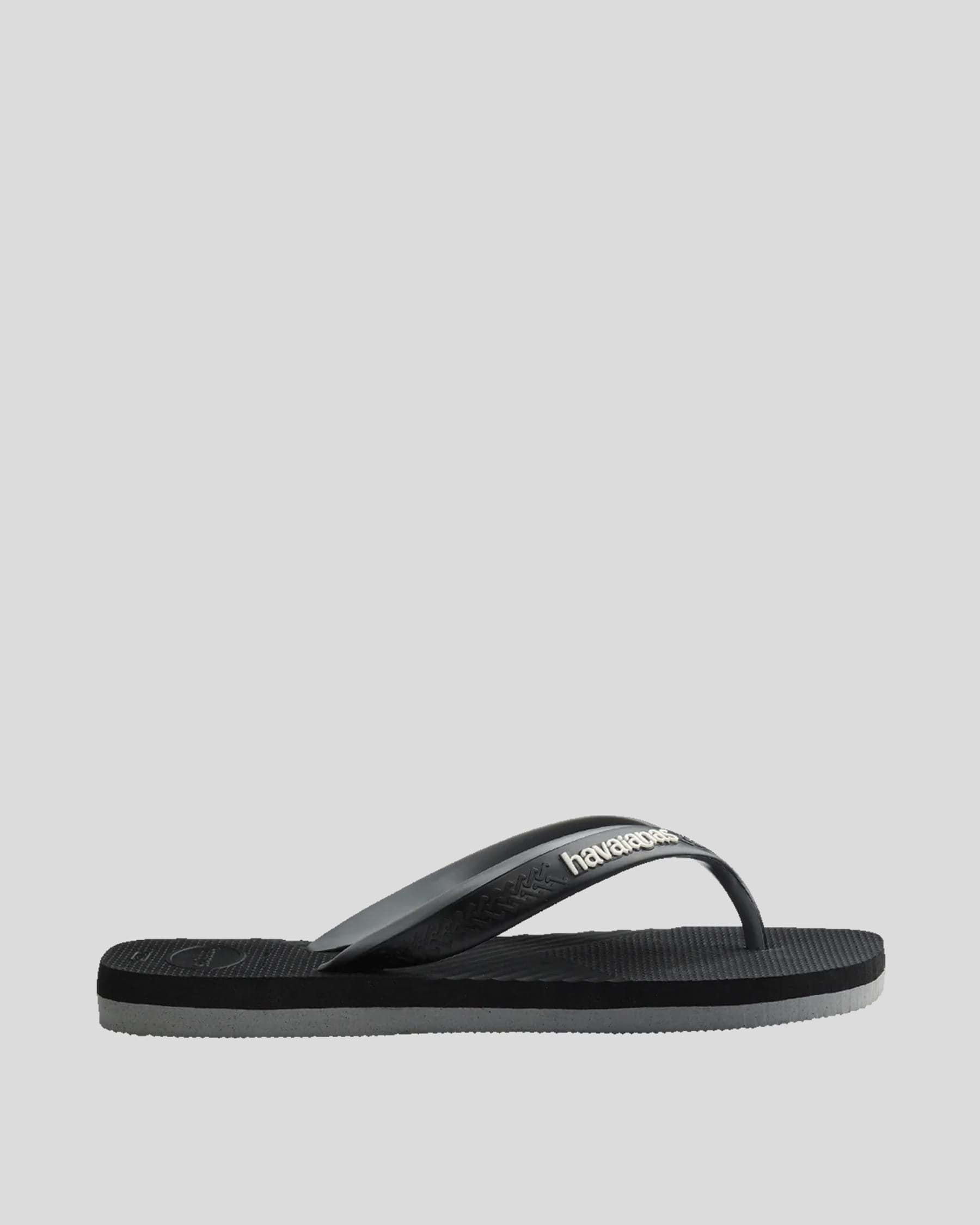 Shop Havaianas Dual Thongs In Black/steel Grey - Fast Shipping & Easy ...