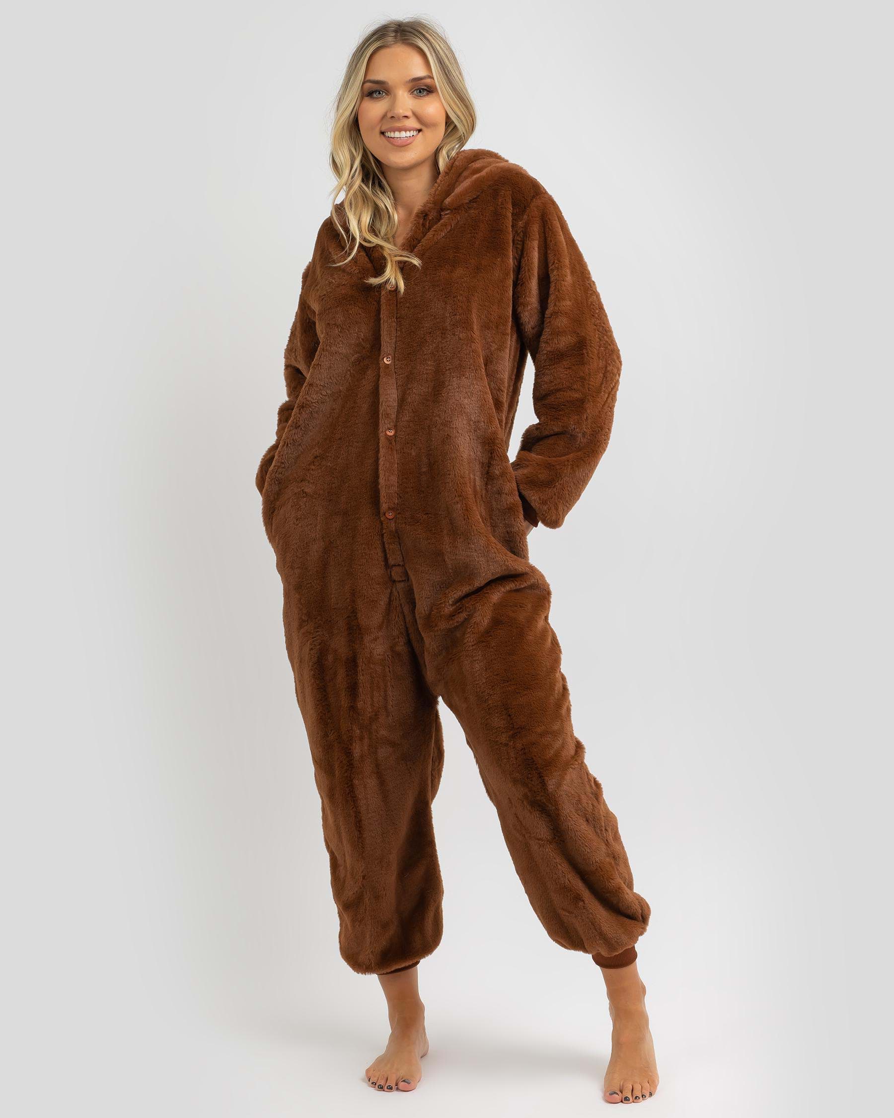 Miscellaneous Teddy Onesie In Brown - Fast Shipping & Easy Returns ...