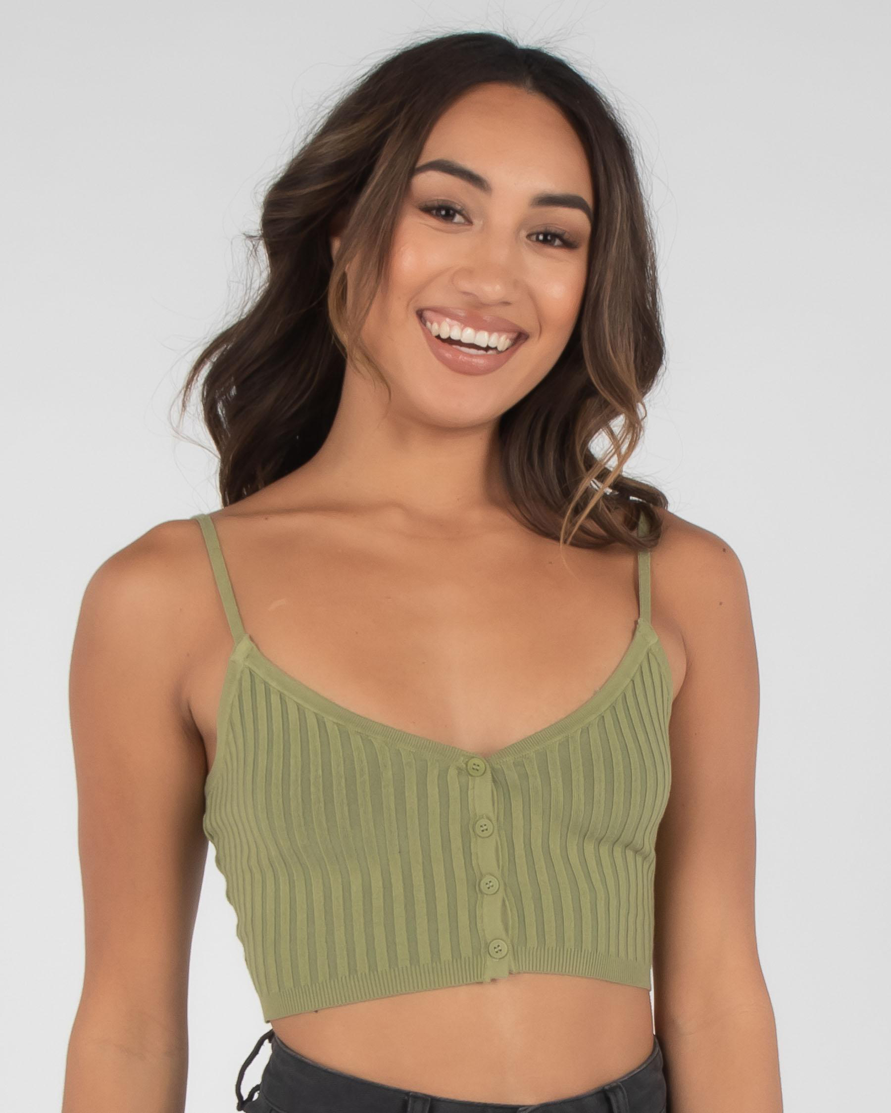 Shop Mooloola Carry Me Knit Top In Sage Fast Shipping And Easy Returns