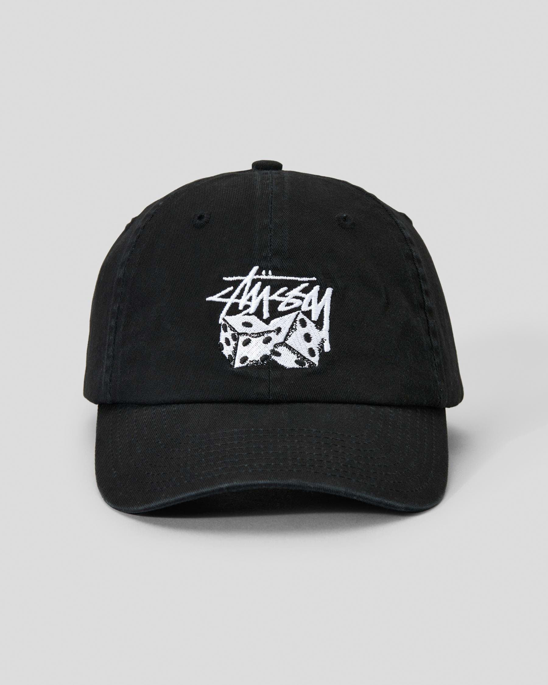 Shop Stussy Two Dice Washed Low Pro Cap In Black - Fast Shipping & Easy ...