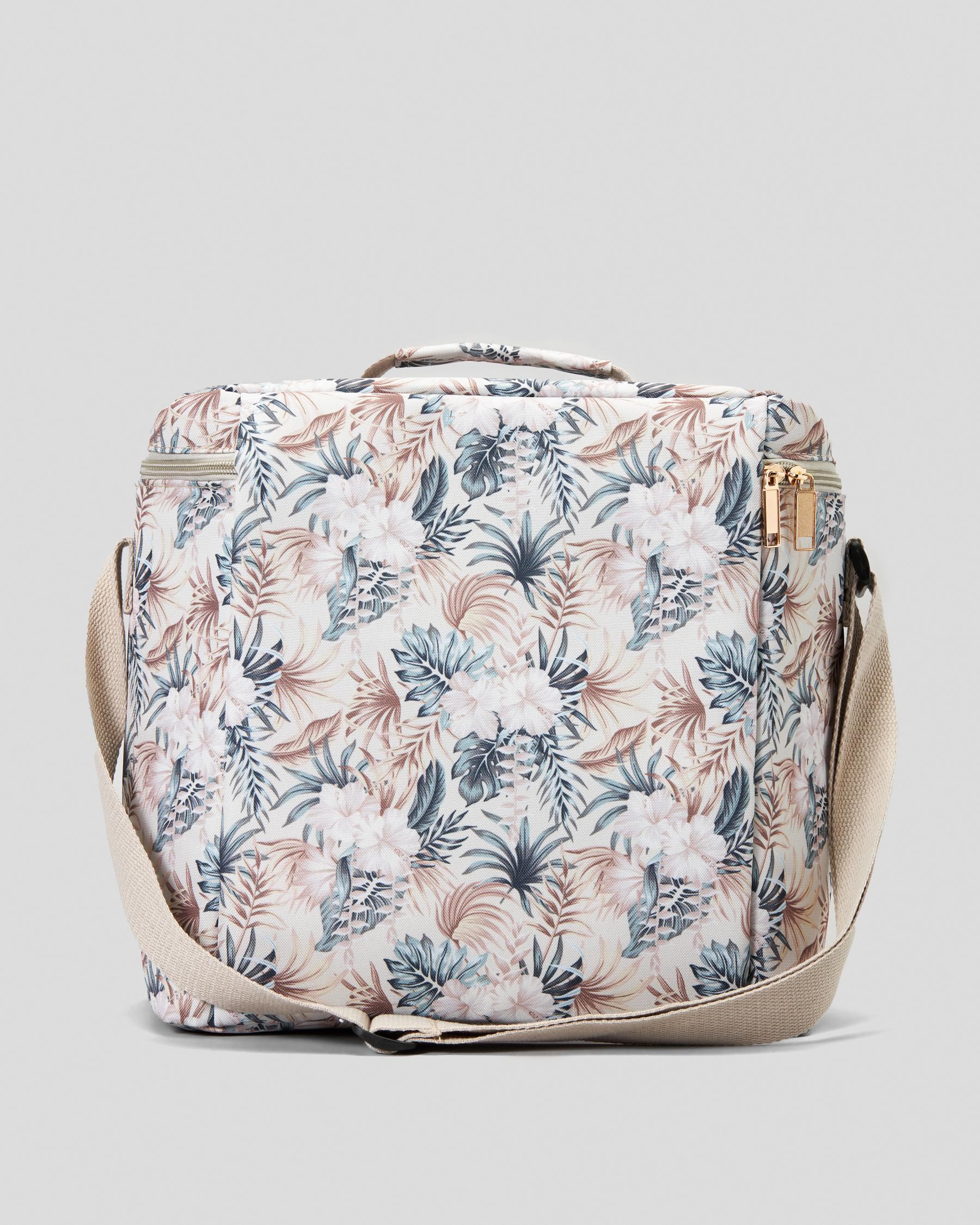 Shop Mooloola Hibiscus Cooler Bag In Beige - Fast Shipping & Easy ...