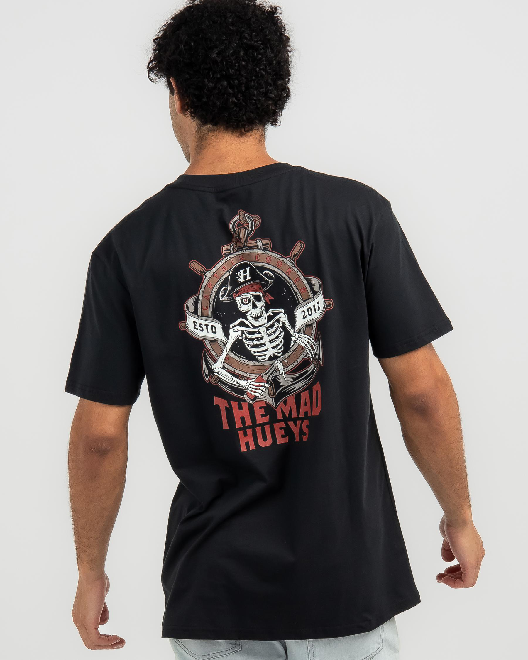 Shop The Mad Hueys Captain Cooked T-Shirt In Black - Fast Shipping ...