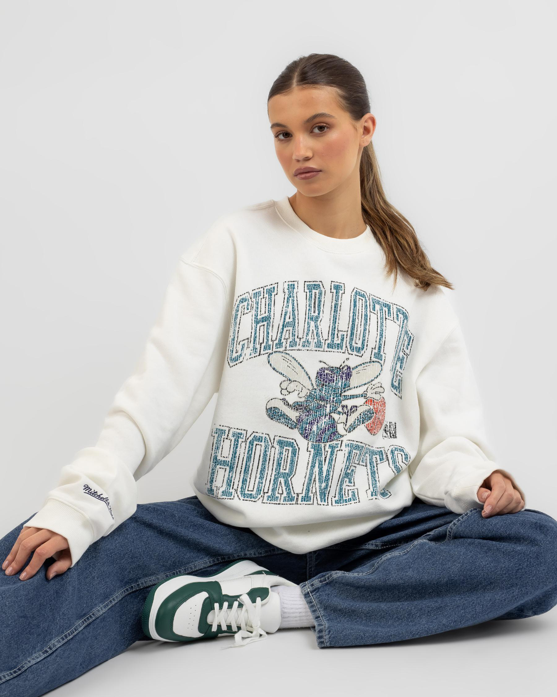 Shop Mitchell & Ness Charlotte Hornets Ivy Arch Sweatshirt In Vintage ...