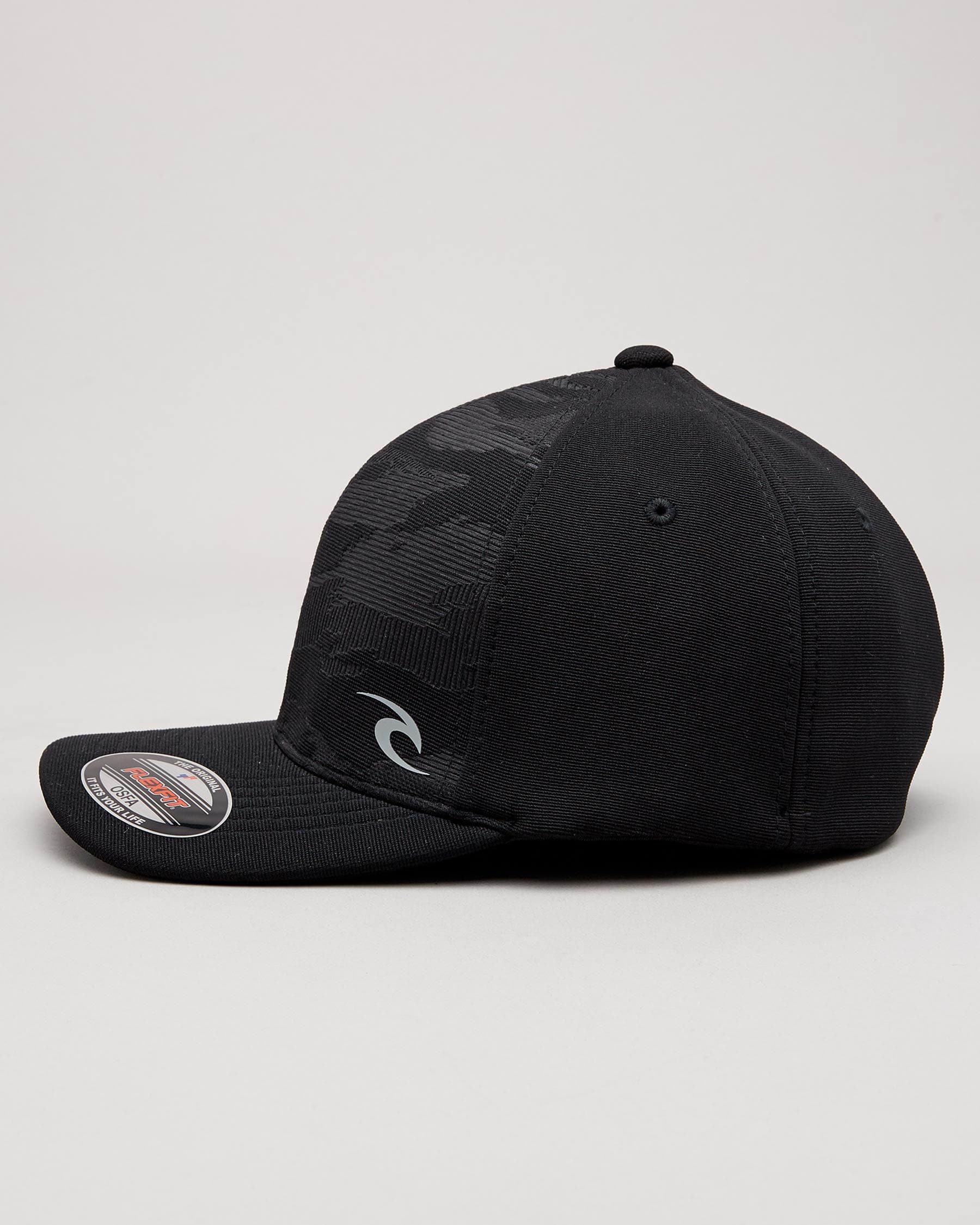 Shop Rip Curl Camo Otto Flexfit Cap In Black - Fast Shipping & Easy ...