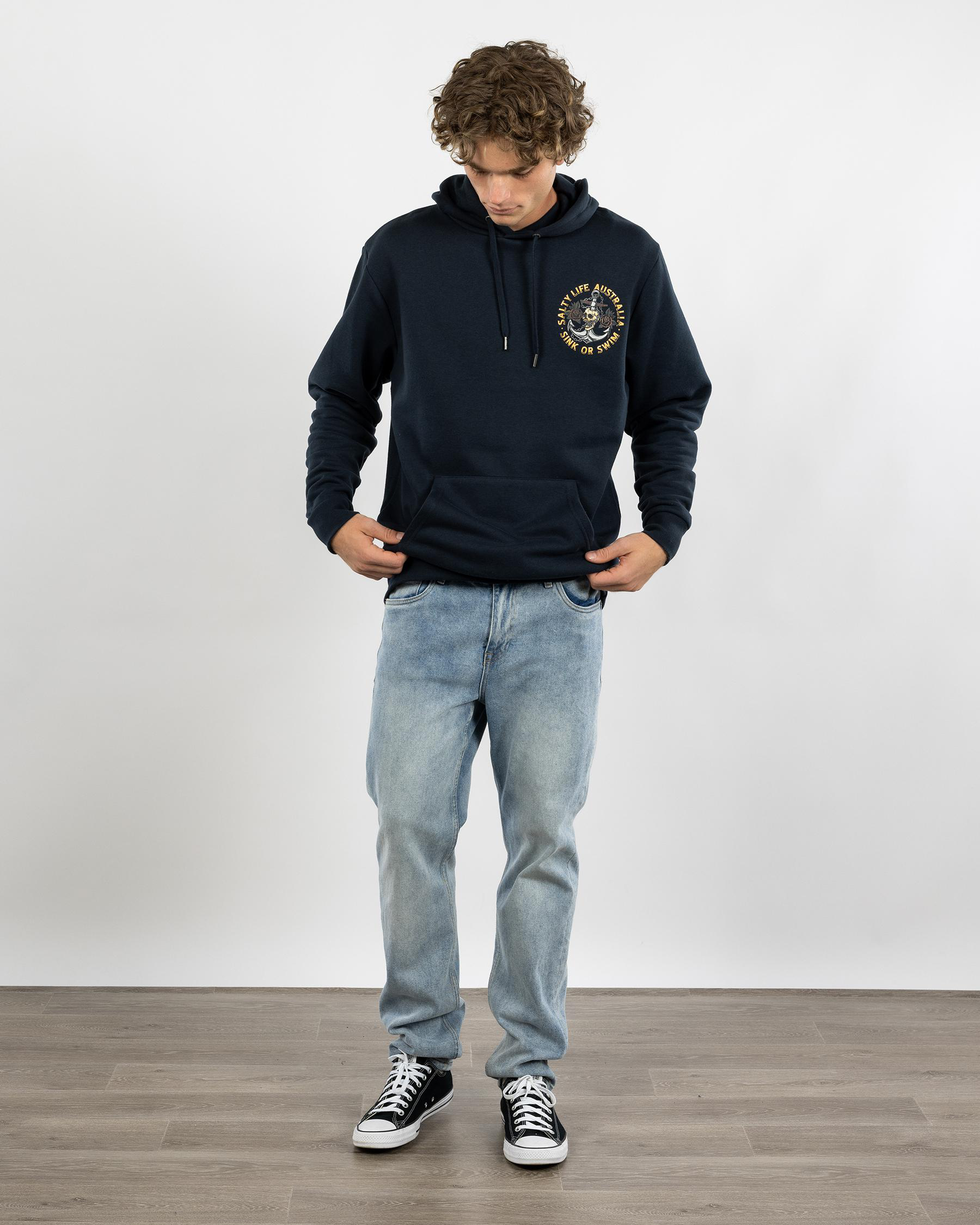 Shop Salty Life Sink Or Swim Hoodie In Navy - Fast Shipping & Easy ...