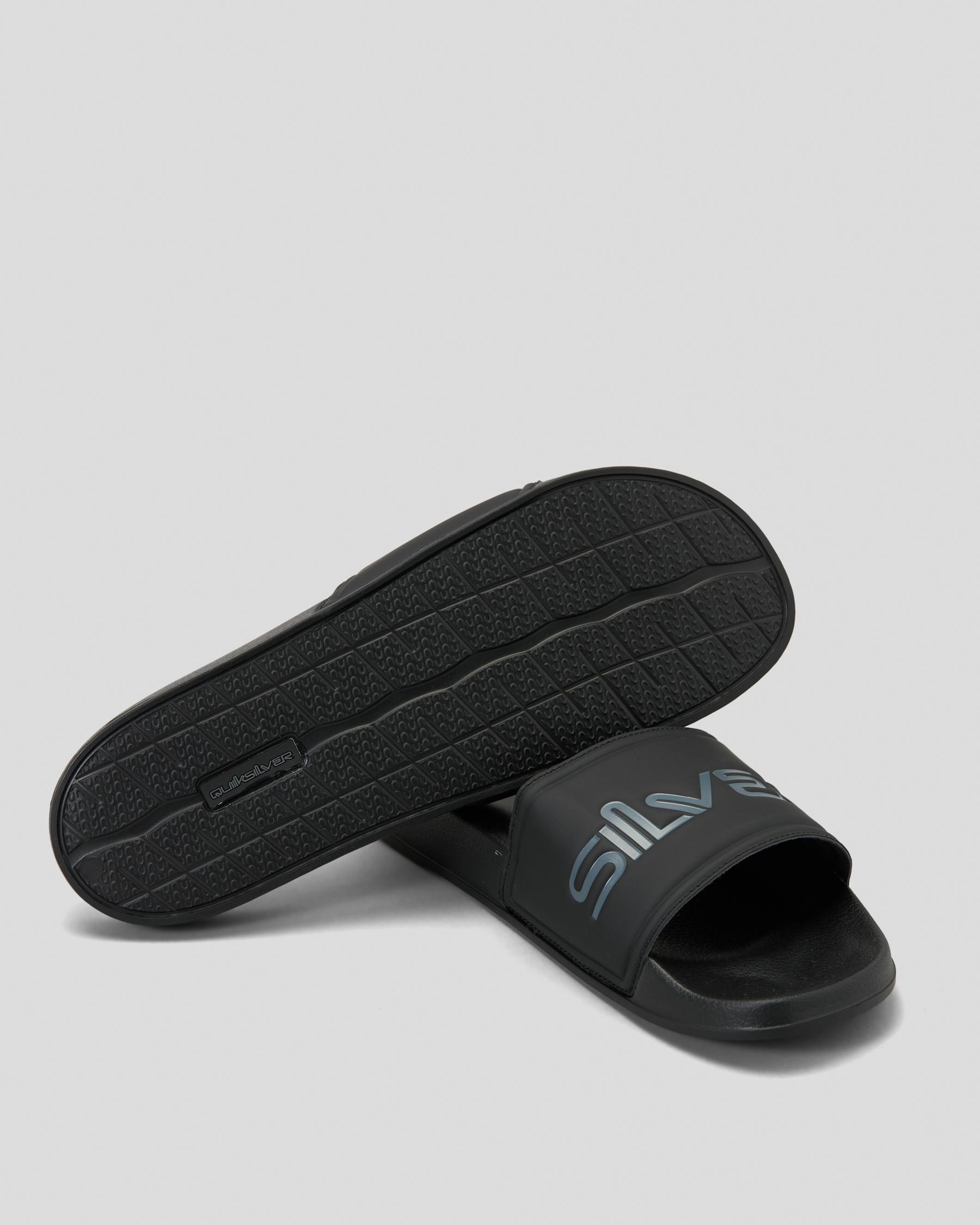 Shop Quiksilver Sessions Slides In Black 3 - Fast Shipping & Easy ...