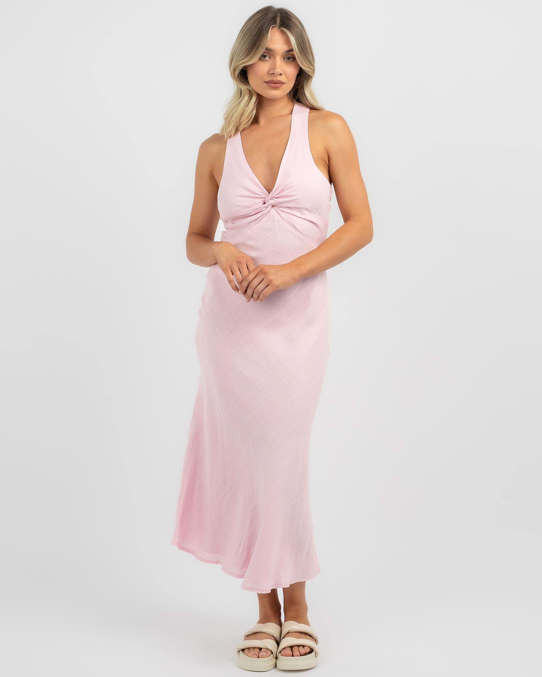 Shop Here Comes The Sun Rosalie Midi Dress In Pink - Fast Shipping ...
