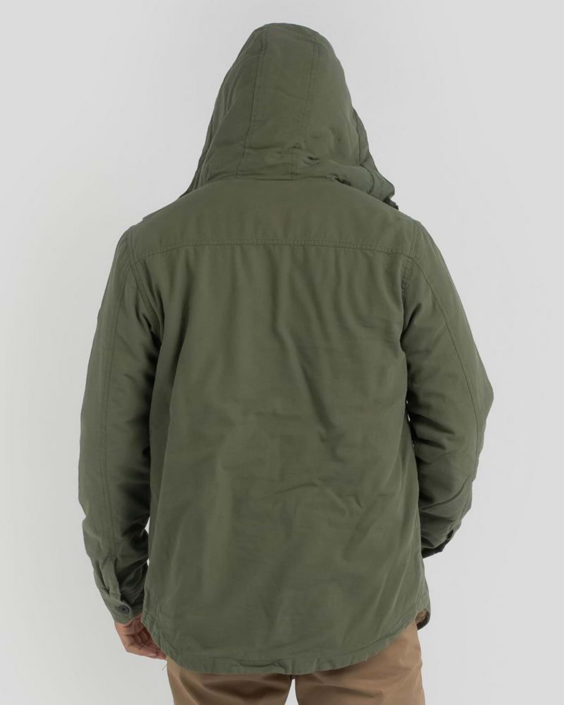 Shop Rip Curl Gibbos Hooded Jacket In Dark Olive - Fast Shipping & Easy ...