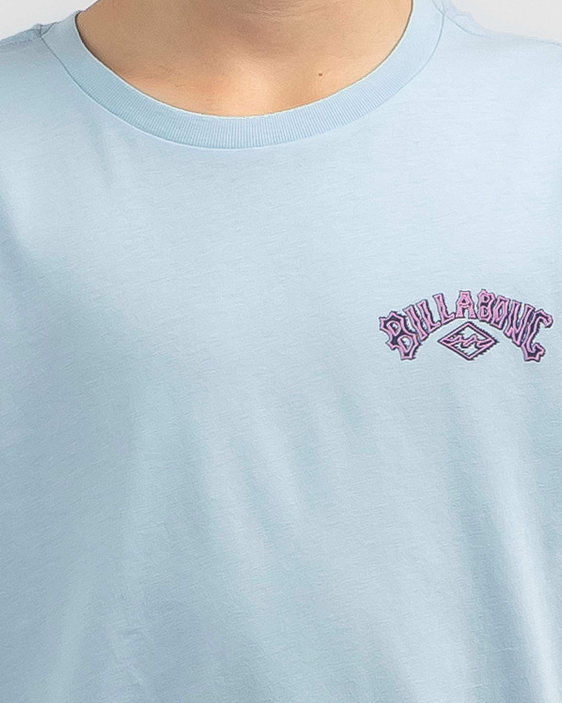 Shop Billabong Boys' Arch Wave T-Shirt In Coastal Blue - Fast Shipping ...