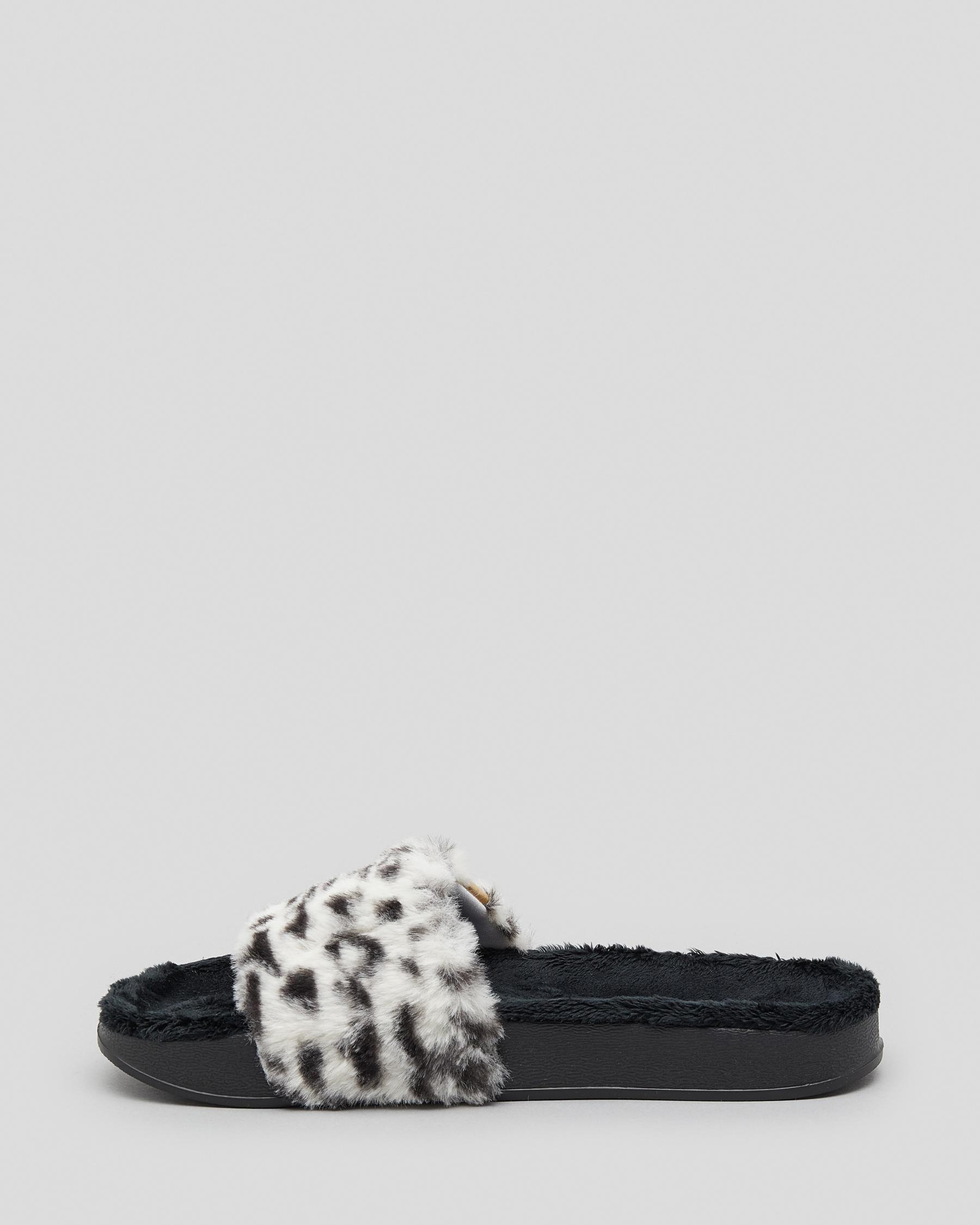 Puma Leadcat YLM Fluff Safari Slide Sandals In Black/white - Fast ...