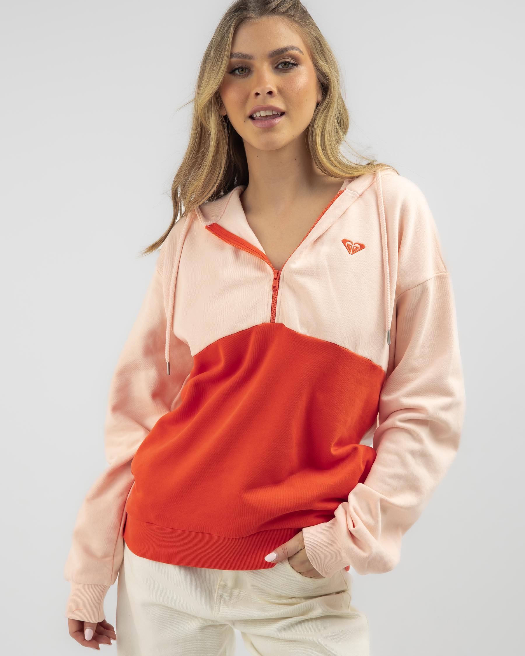 Shop Roxy Essential Energy Hoodie In Pale Dogwood - Fast Shipping ...