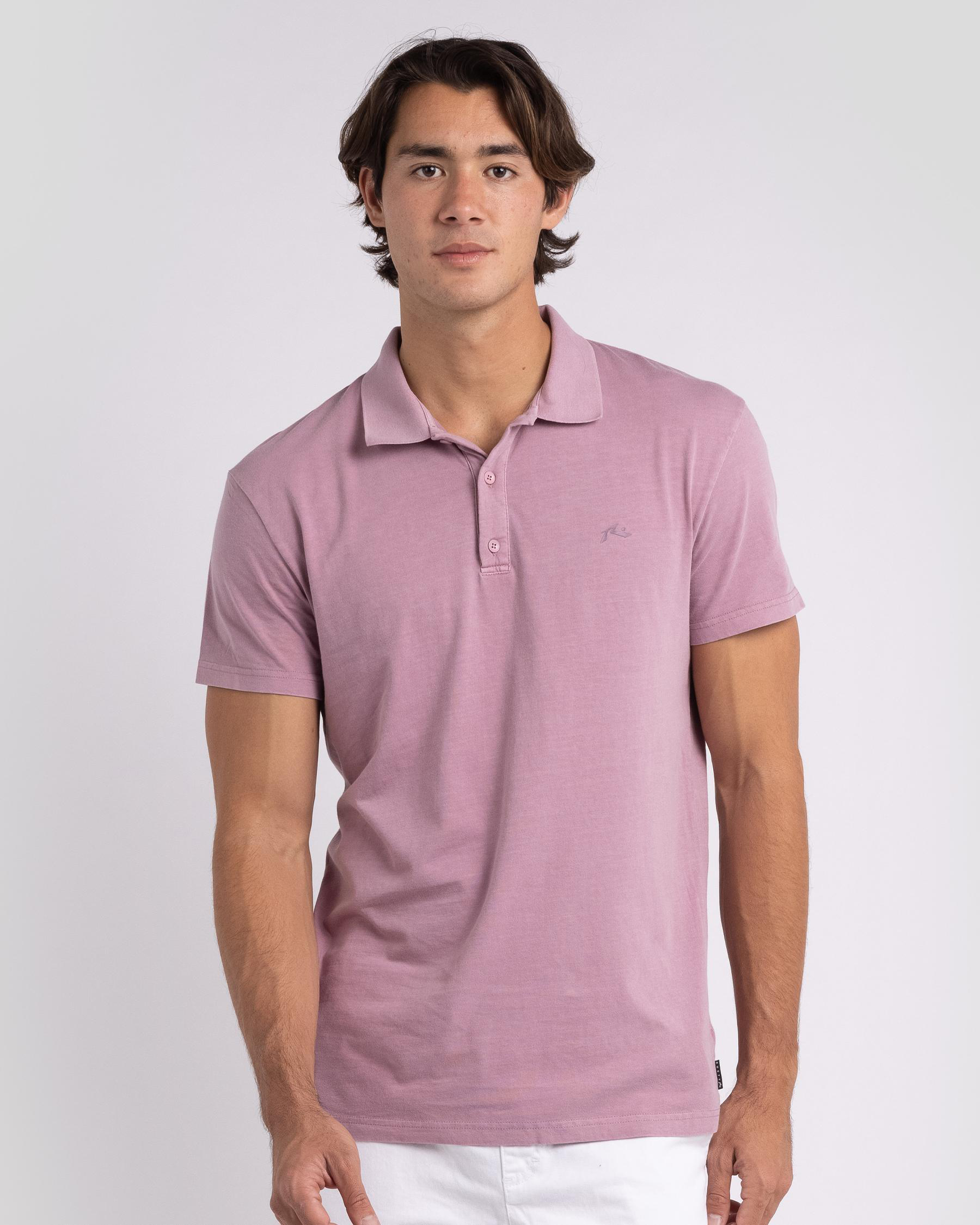 Shop Rusty Comp Wash Polo Shirt In Elderberry - Fast Shipping & Easy ...