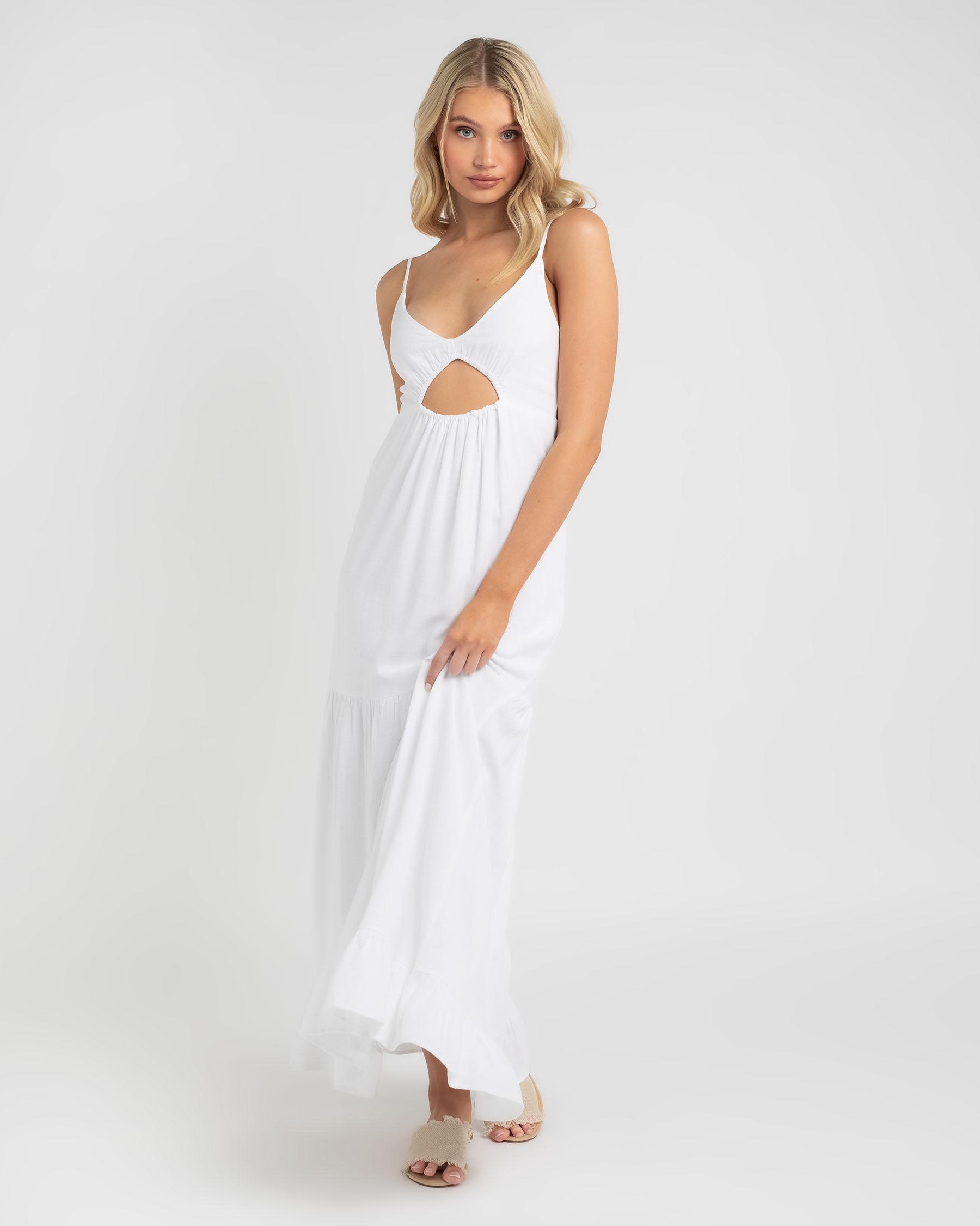 Shop Ava And Ever Leaf Maxi Dress In White - Fast Shipping & Easy ...