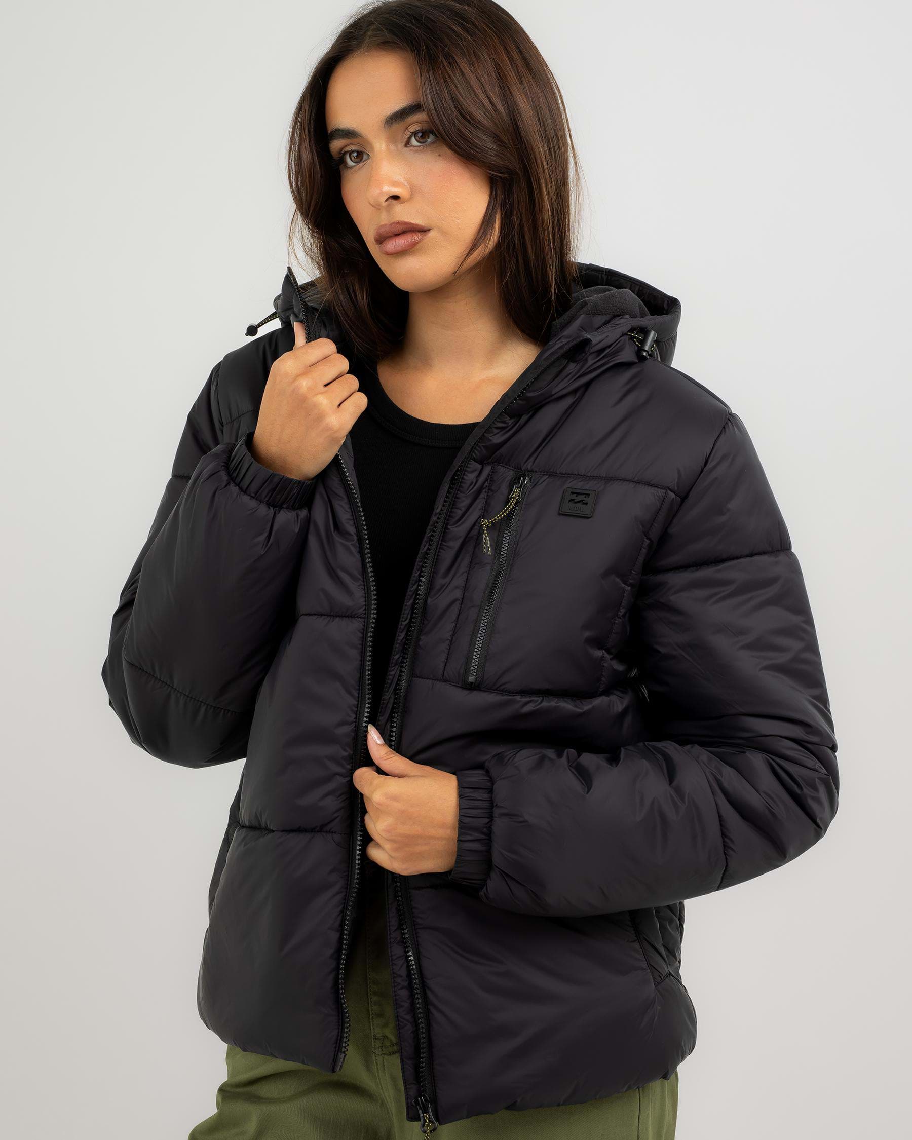 Billabong Adventure Division Transport Hooded Puffer Jacket In Black ...