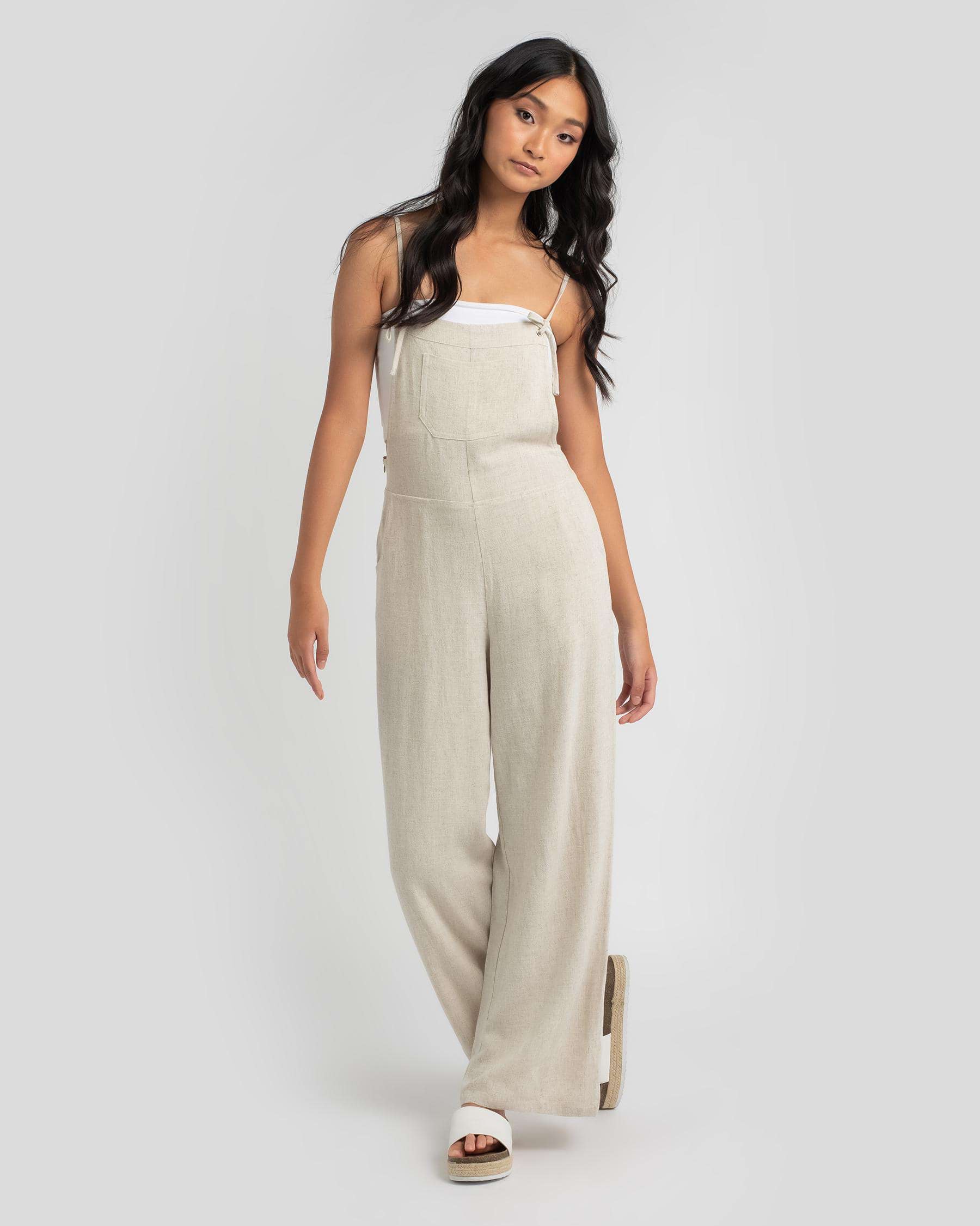 Shop Mooloola Ocean Overalls In Natural S+p - Fast Shipping & Easy ...