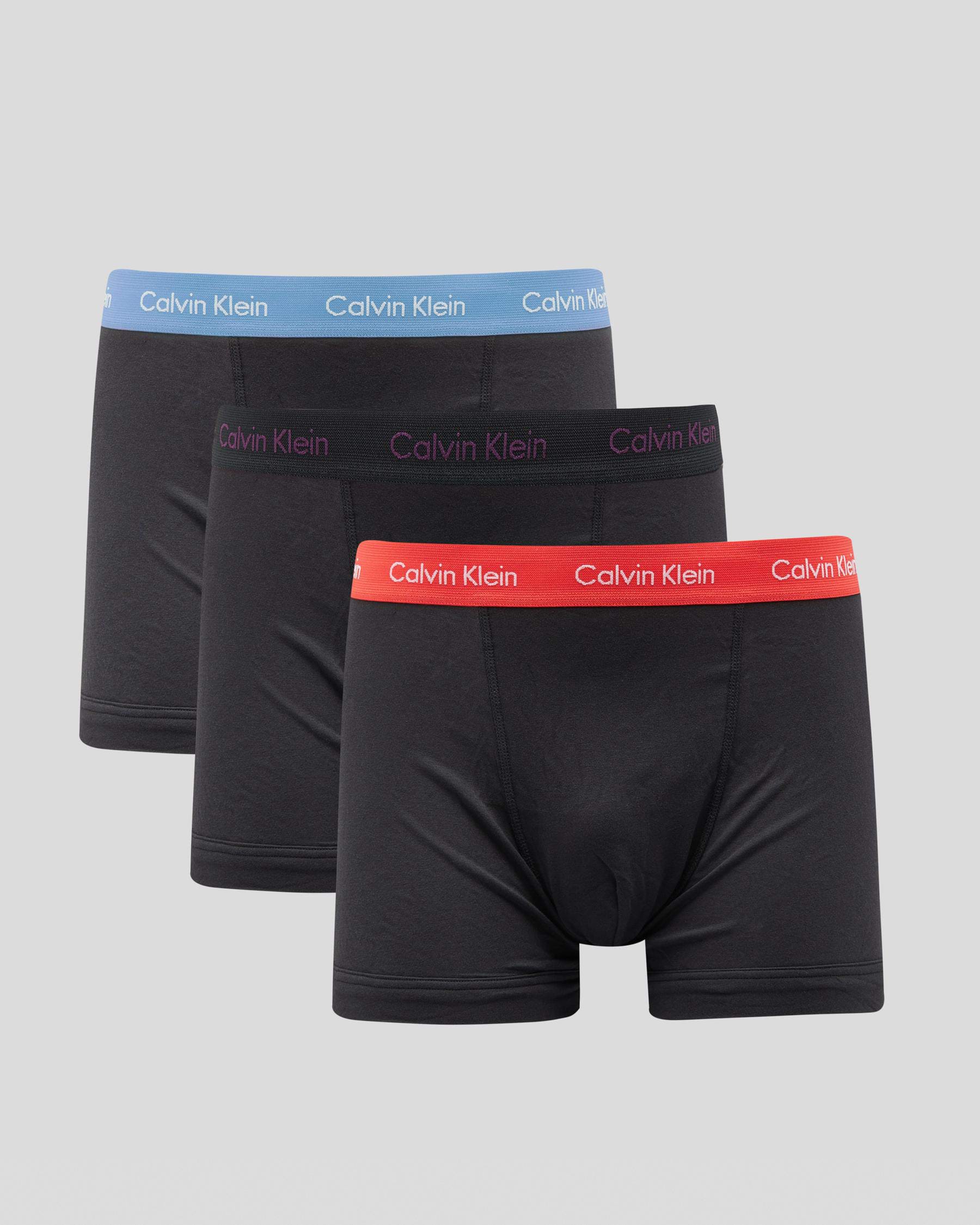 Shop Calvin Klein Cotton Stretch Trunks 3 Pack In Multi - Fast Shipping ...