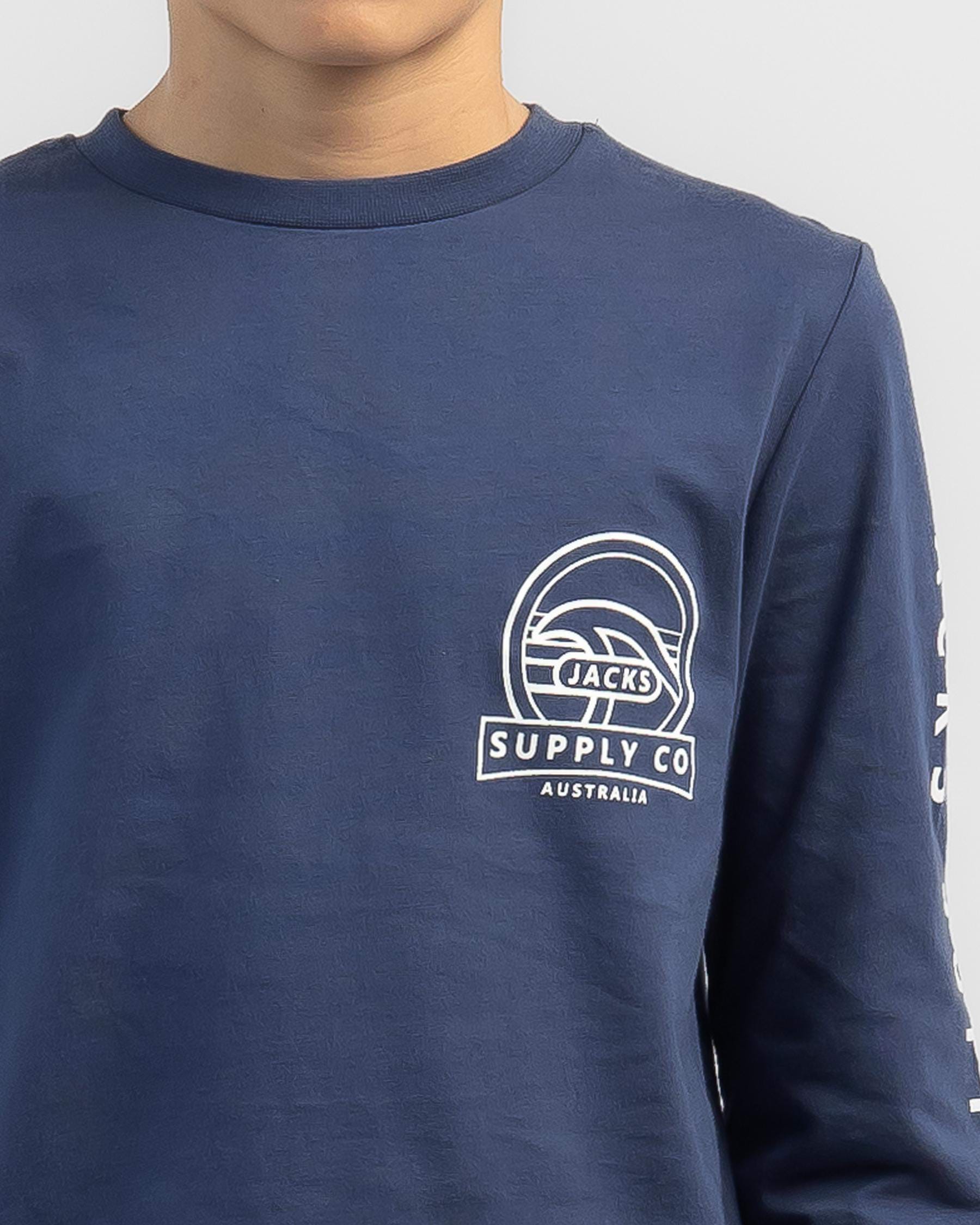 Shop Jacks Boys' Eruption Long Sleeve T-Shirt In Slate Blue - Fast ...