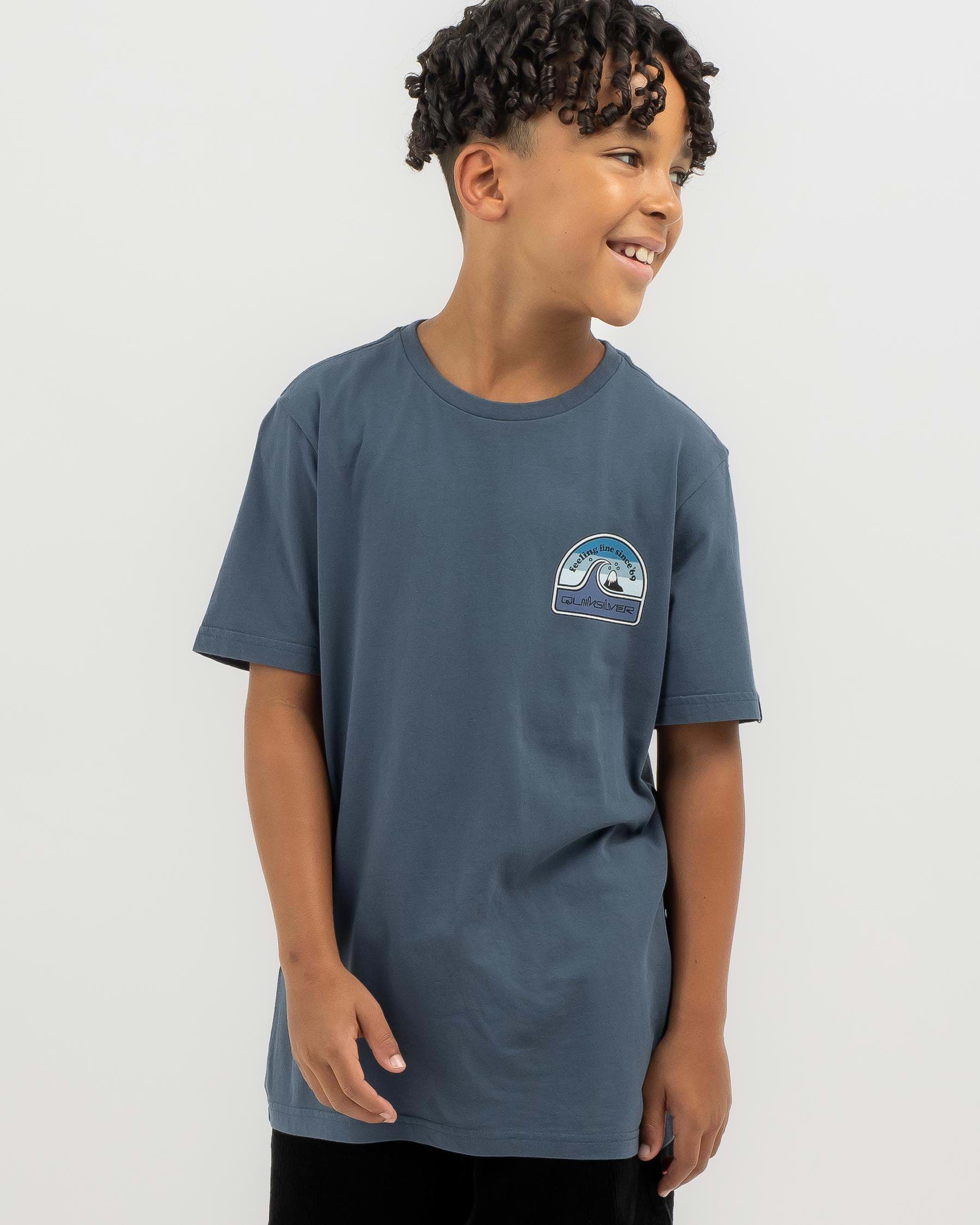 Shop Quiksilver Boys' In The Groove T-Shirt In Bering Sea - Fast ...
