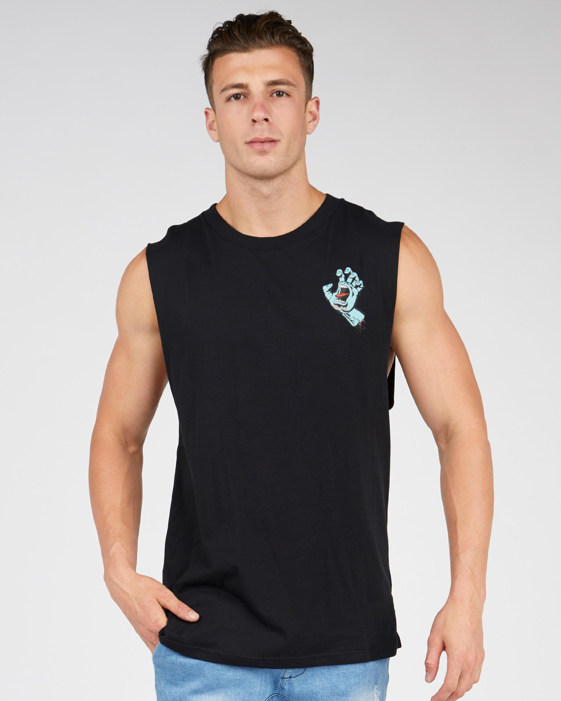 Santa Cruz Speed Wheels Hand Muscle Tank In Black - FREE* Shipping ...