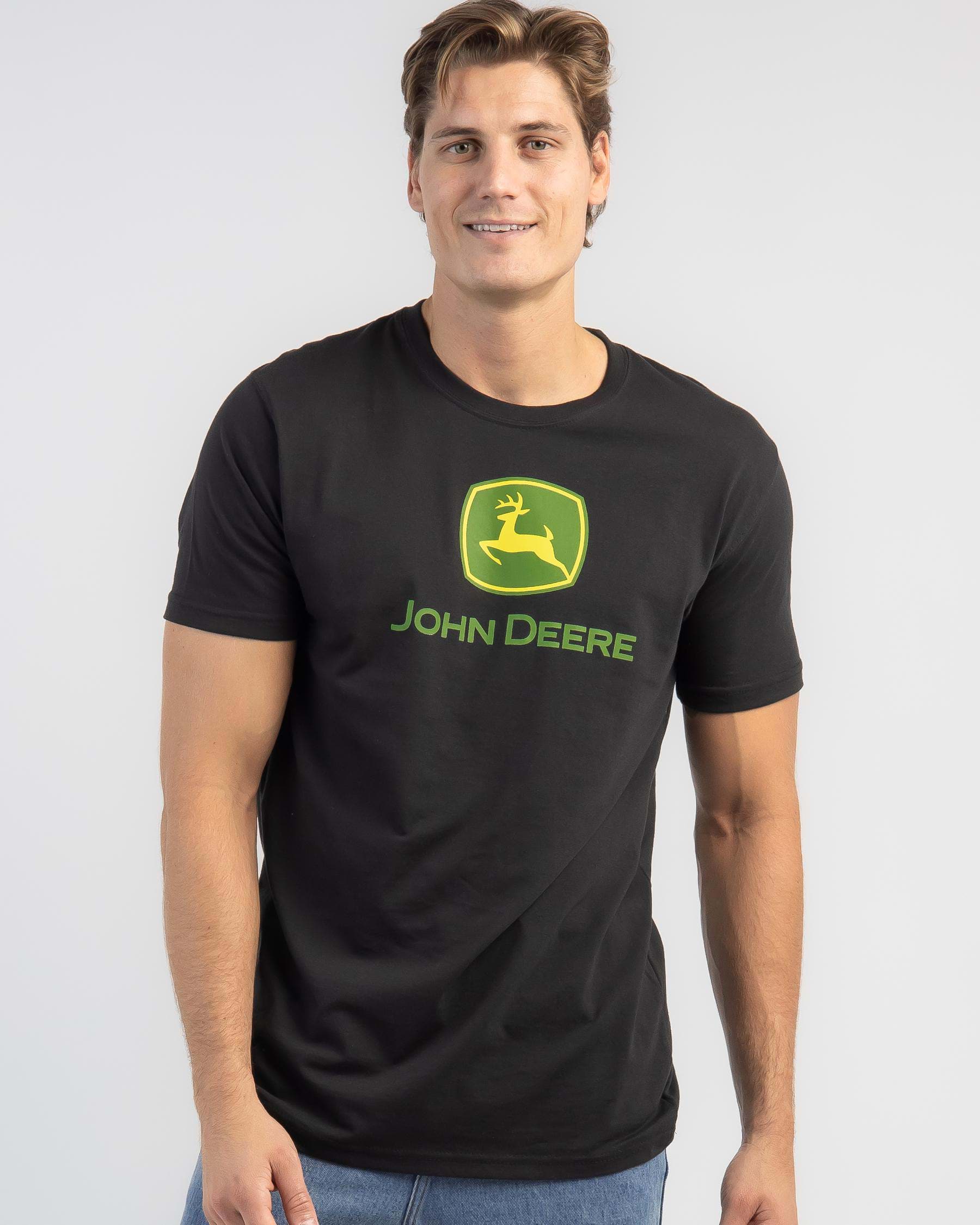 Shop John Deere Logo T-Shirt In Black - Fast Shipping & Easy Returns ...