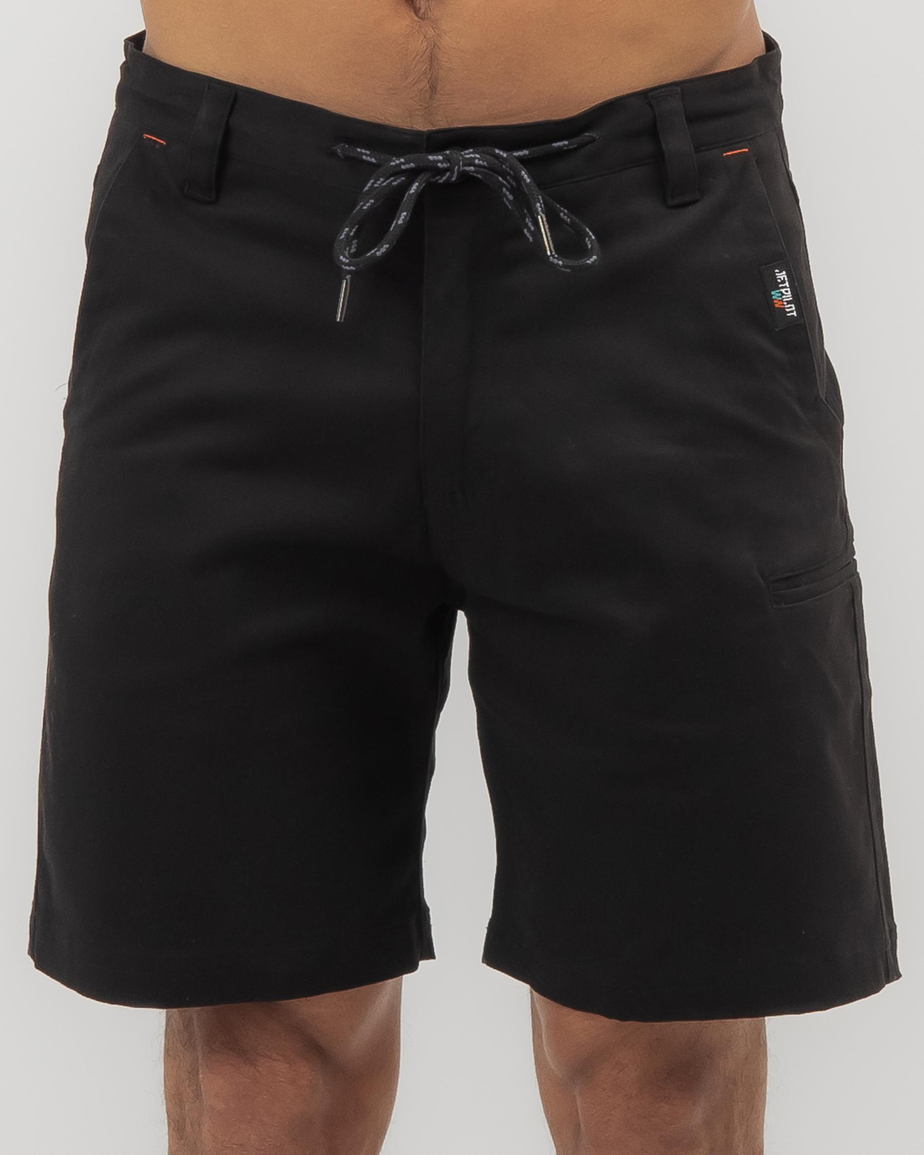Shop Jetpilot 5 Days Chino Shorts In Black - Fast Shipping & Easy ...