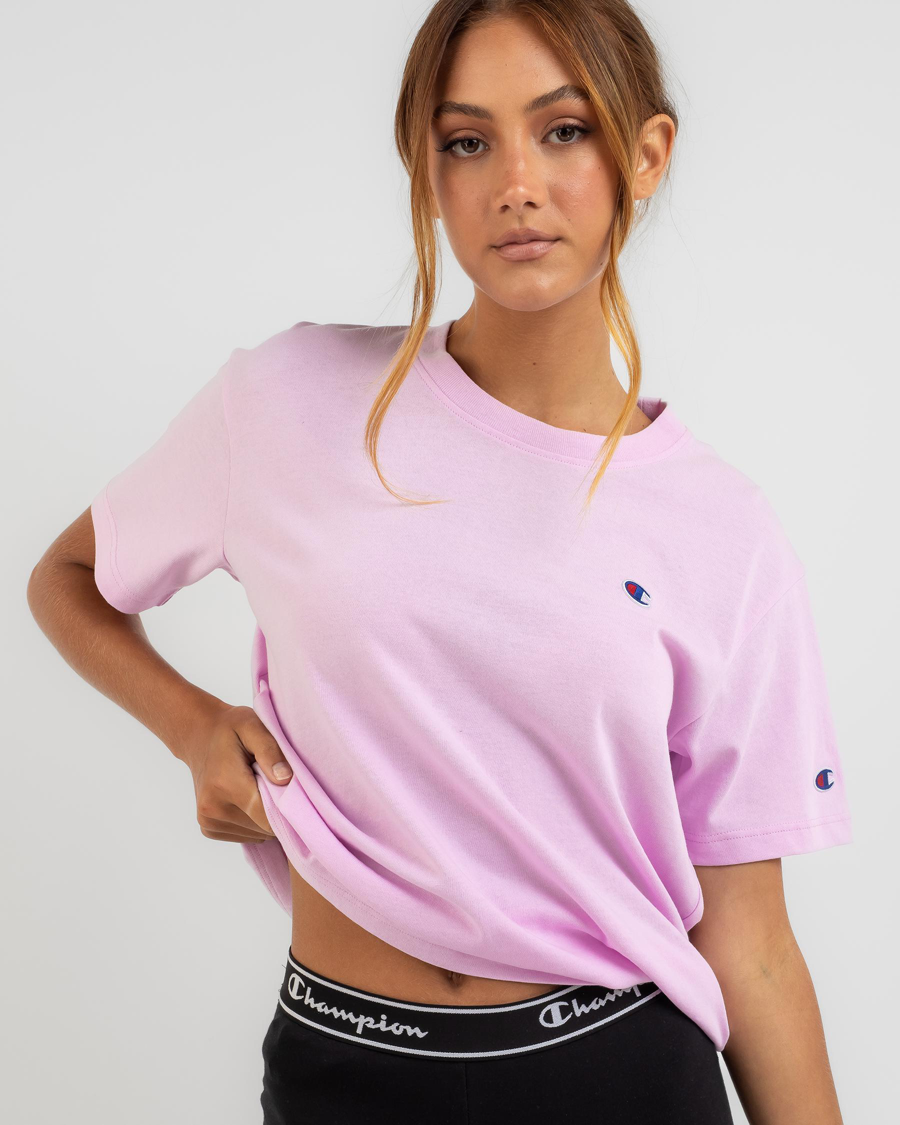 Shop Champion Recycled Jersey T-Shirt In Cotton Pink Posy - Fast ...