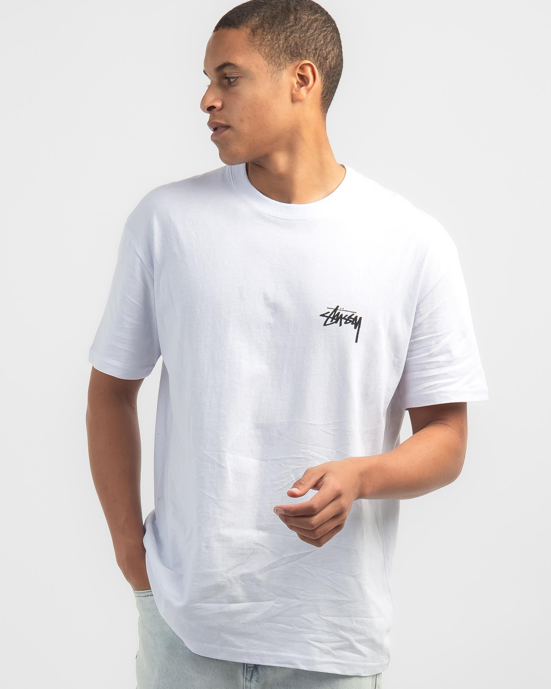 Shop Stussy Big Stock T-Shirt In White - Fast Shipping & Easy Returns ...