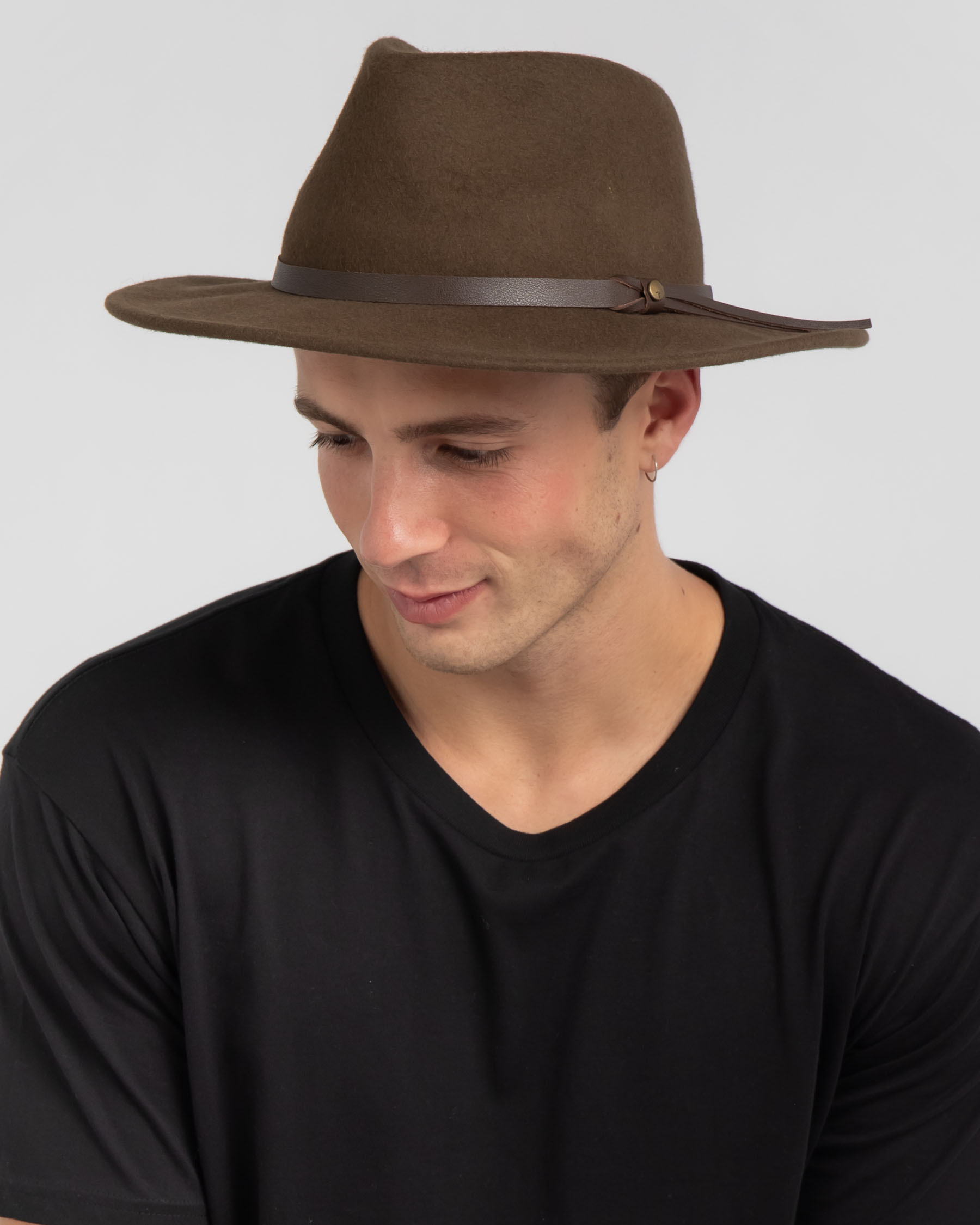 Shop Rusty Ned Felt Hat In Gun Green - Fast Shipping & Easy Returns ...