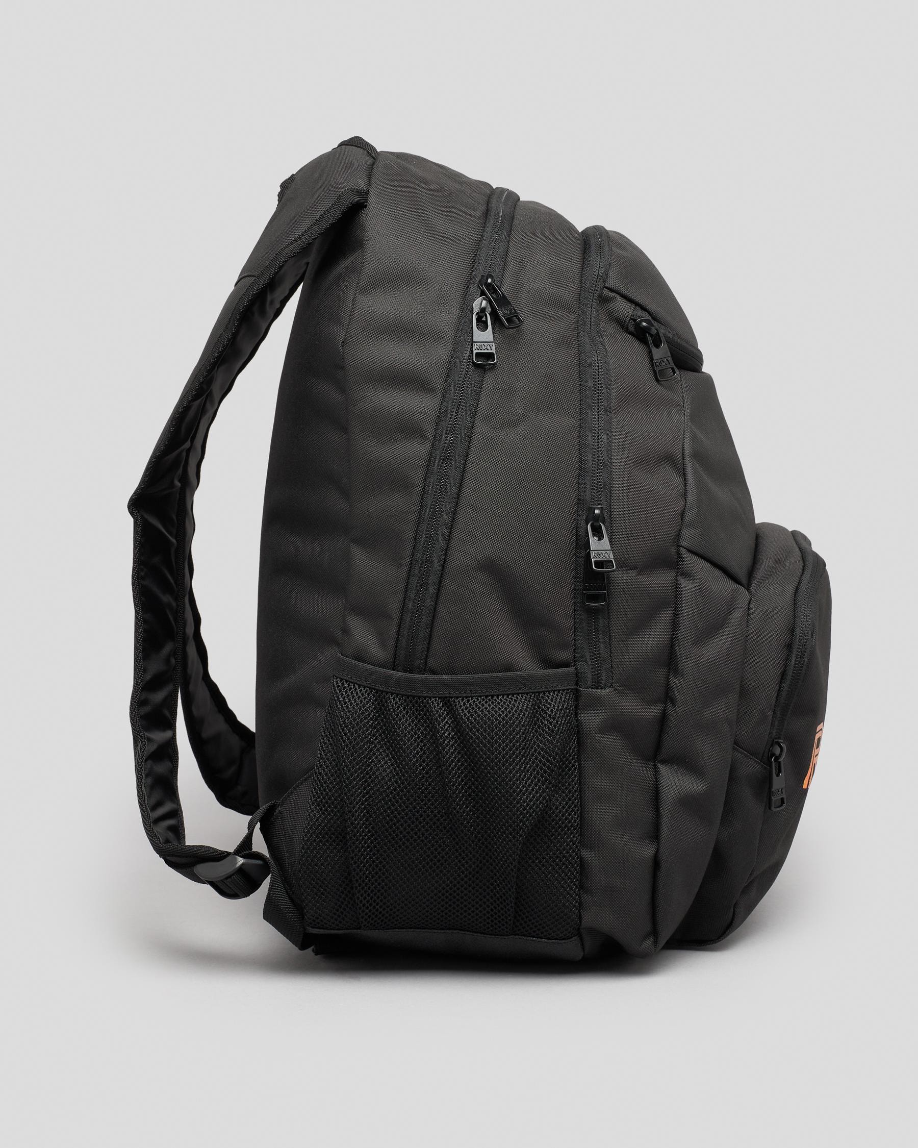 Roxy Shadow Swell Logo Backpack In Anthracite - Fast Shipping & Easy ...
