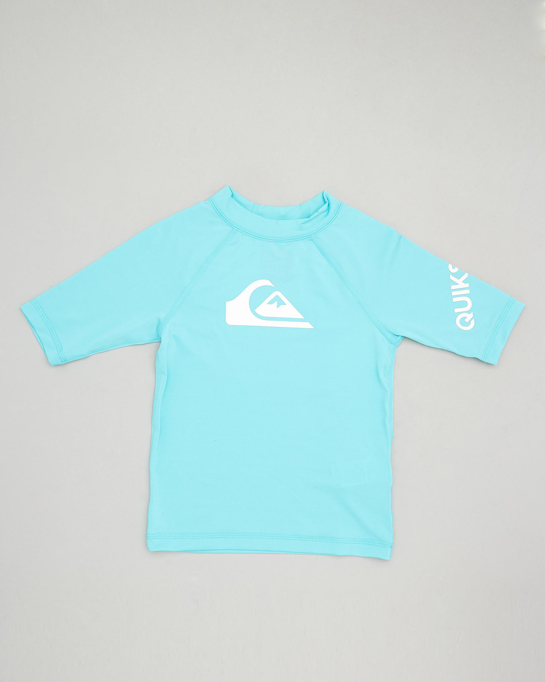 Quiksilver Toddlers' All Time Short Sleeve Rash Vest In Pacific Blue ...