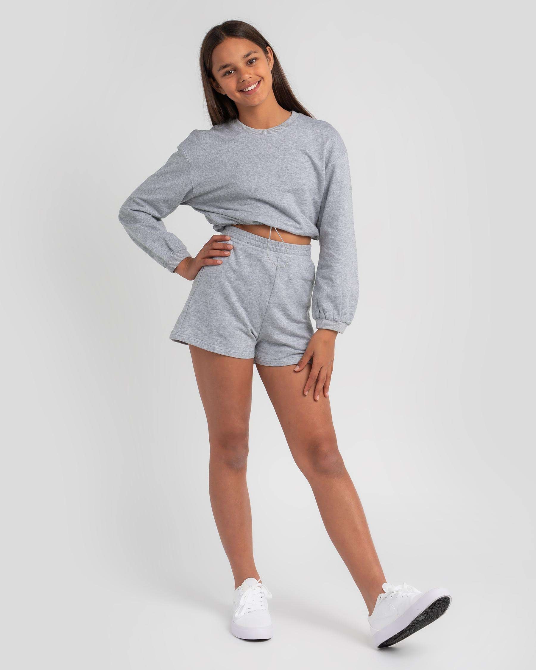 Shop Ava And Ever Girls' Bonnie Shorts In Grey Marle - Fast Shipping ...