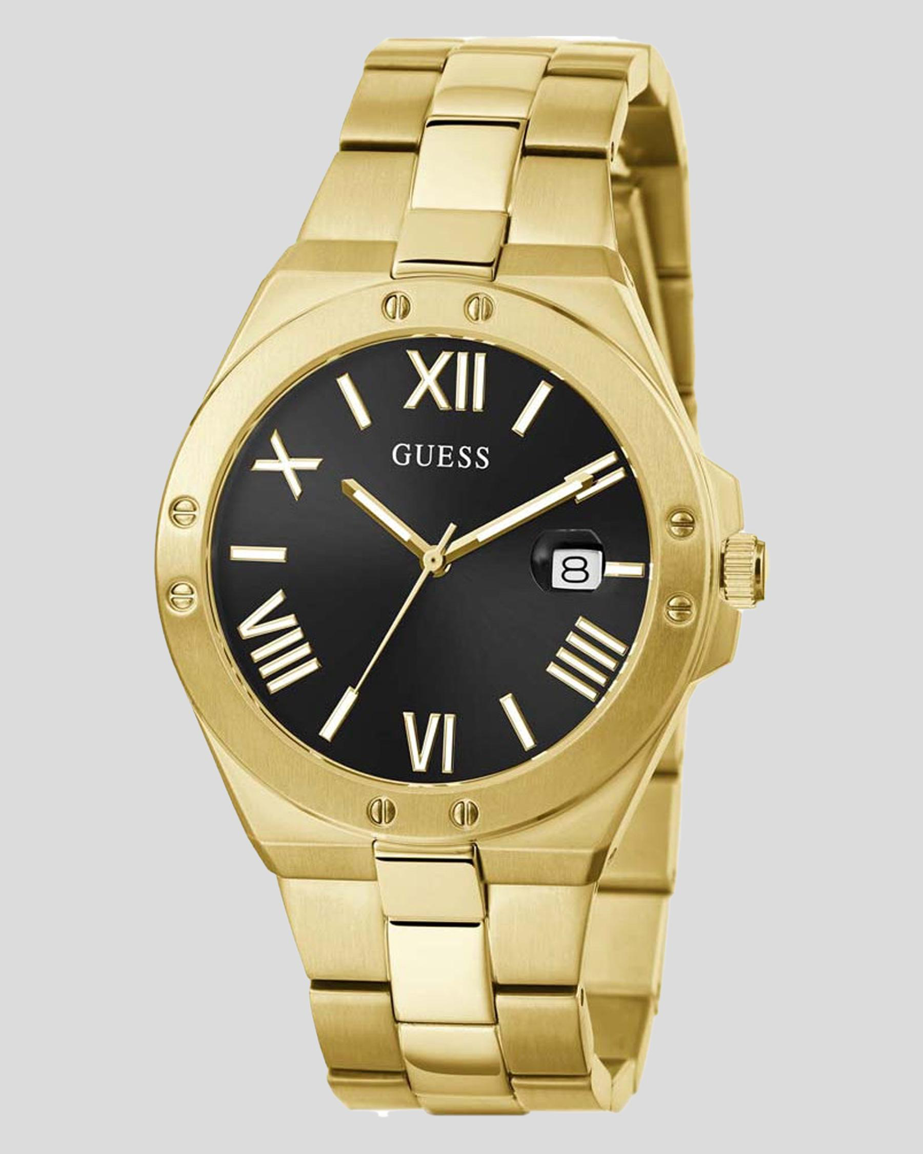 Shop GUESS Perspective Watch In Gold/black - Fast Shipping & Easy ...