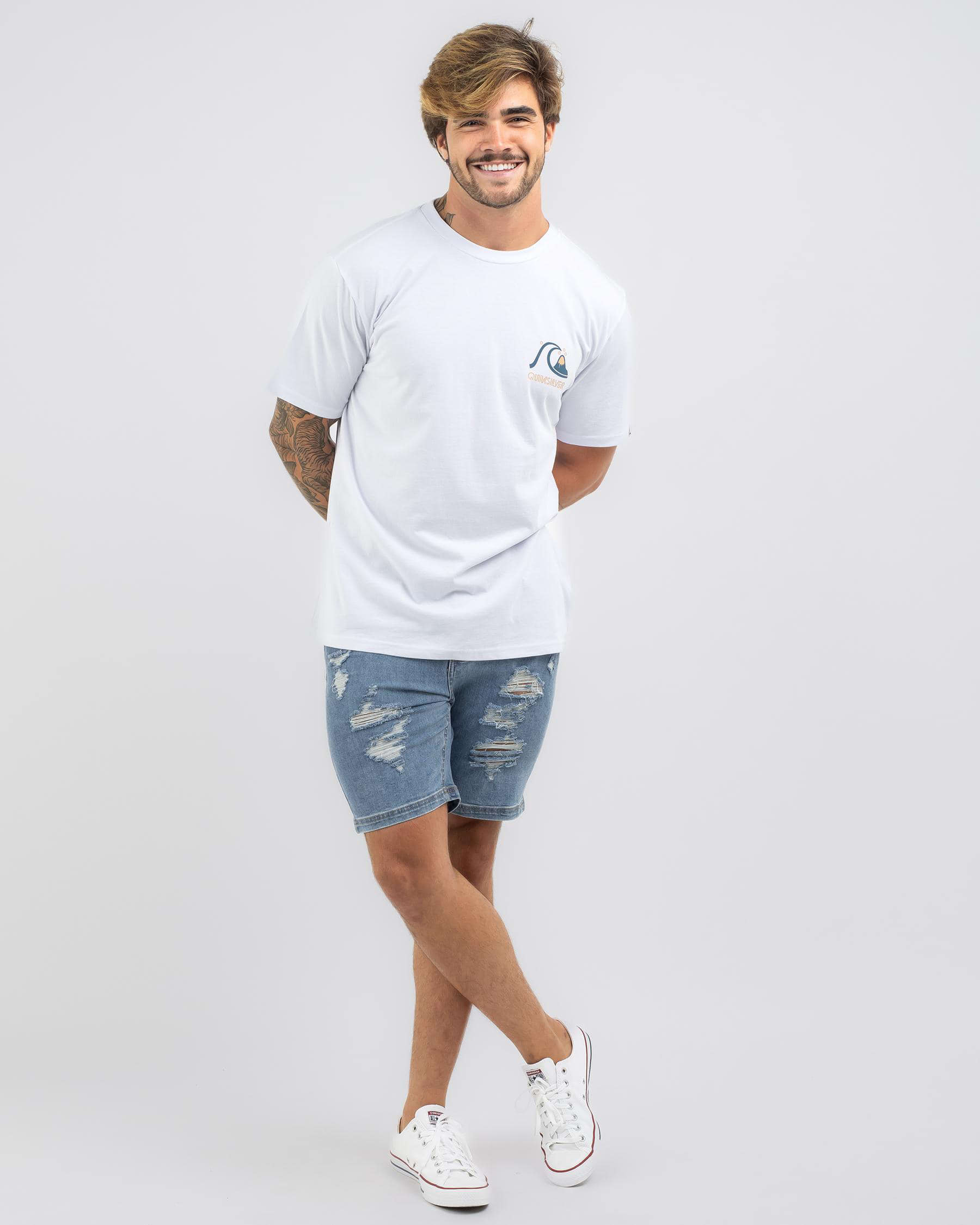 Shop Quiksilver Circle Back T-Shirt In White - Fast Shipping & Easy ...