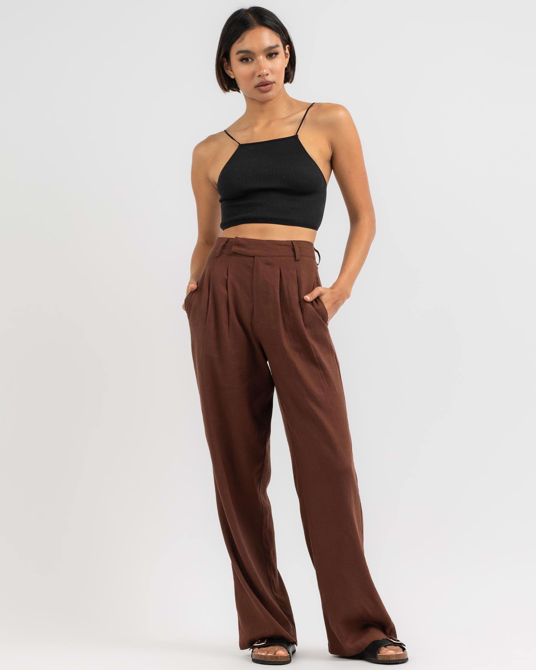 Shop Mooloola Blair Pants In Chocolate - Fast Shipping & Easy Returns ...