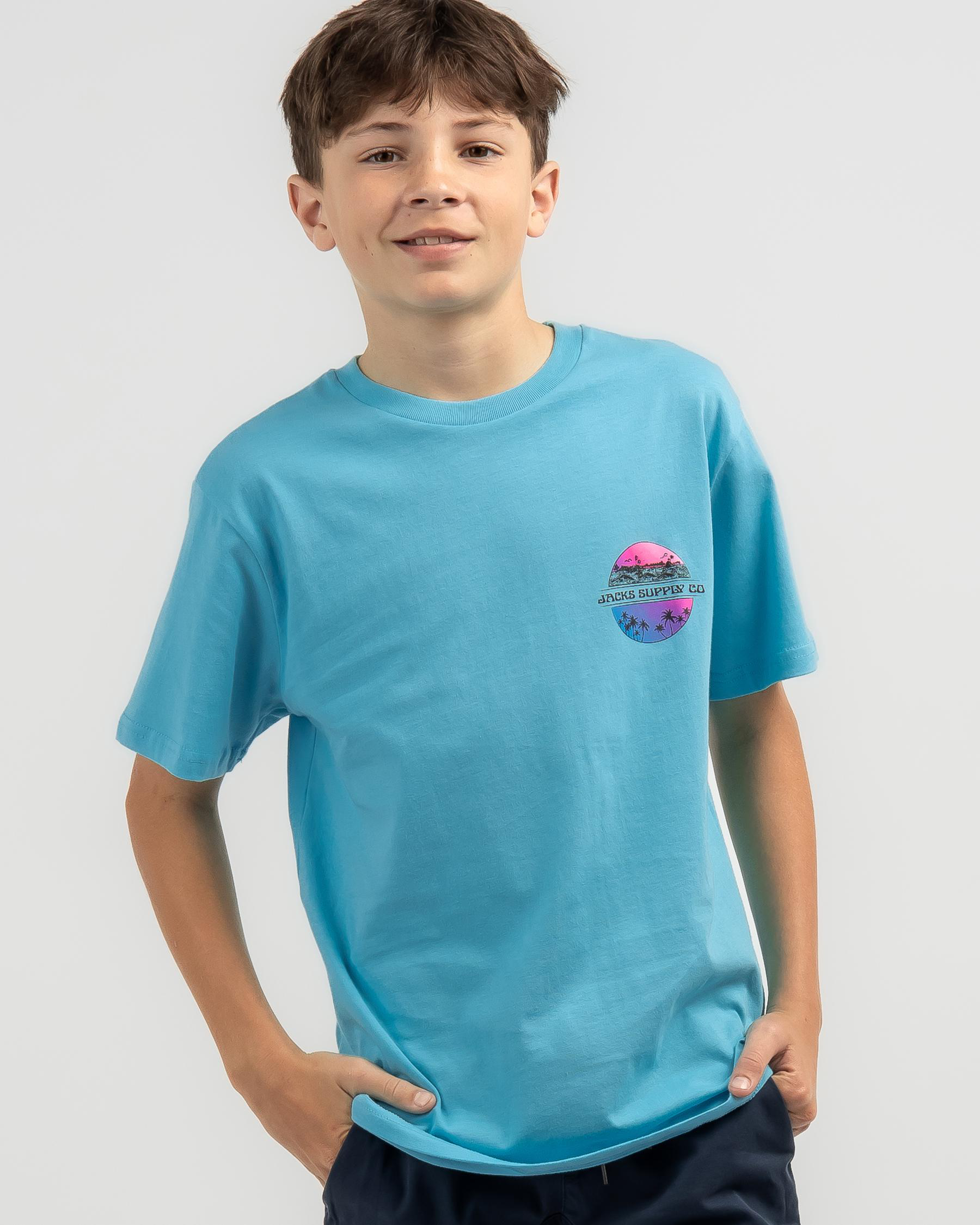 Shop Jacks Boys' Summer T-Shirt In Pastel Blue - Fast Shipping & Easy ...