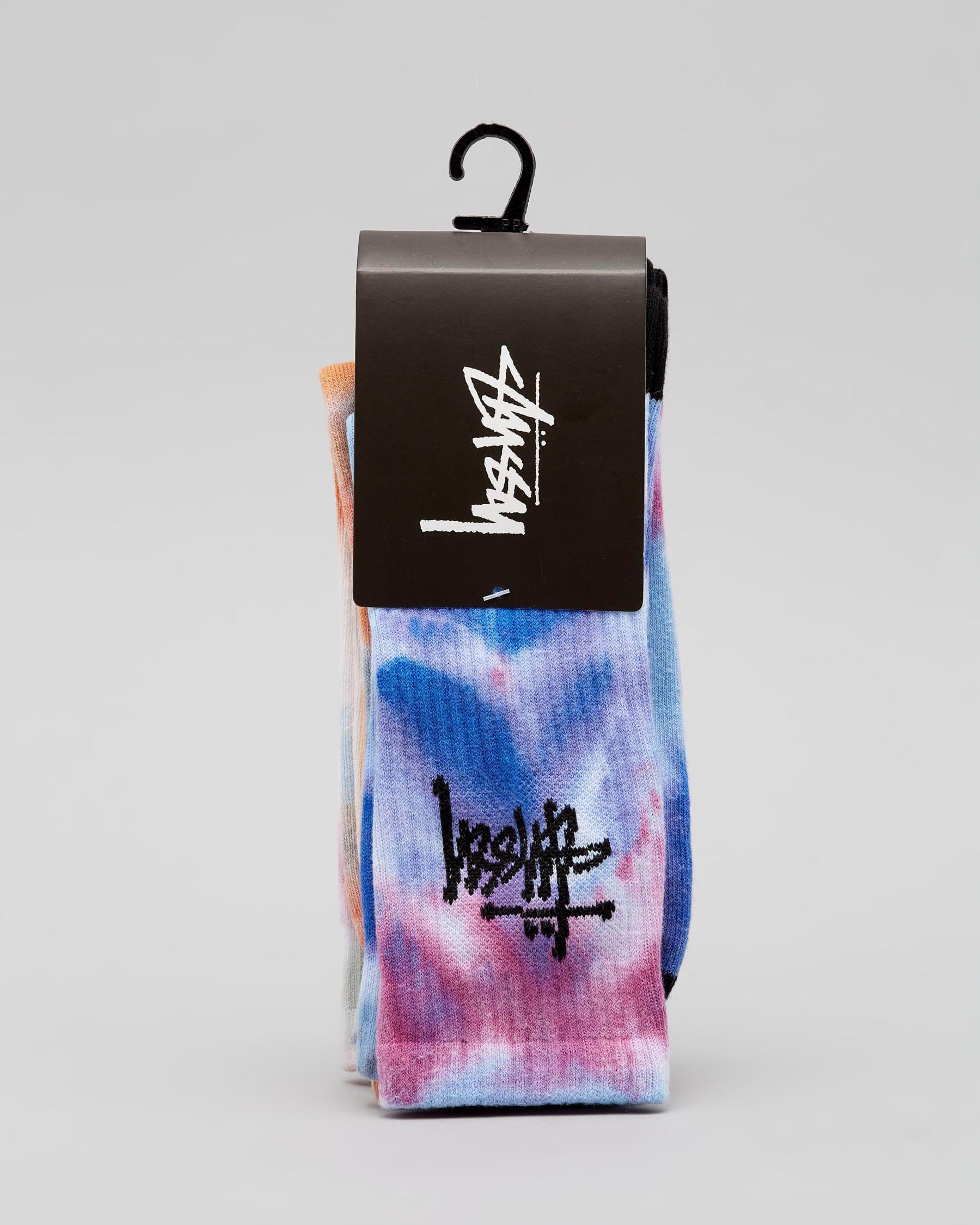 Stussy Womens Graffiti Tie Dye Sock Pack In Multi - Fast Shipping ...