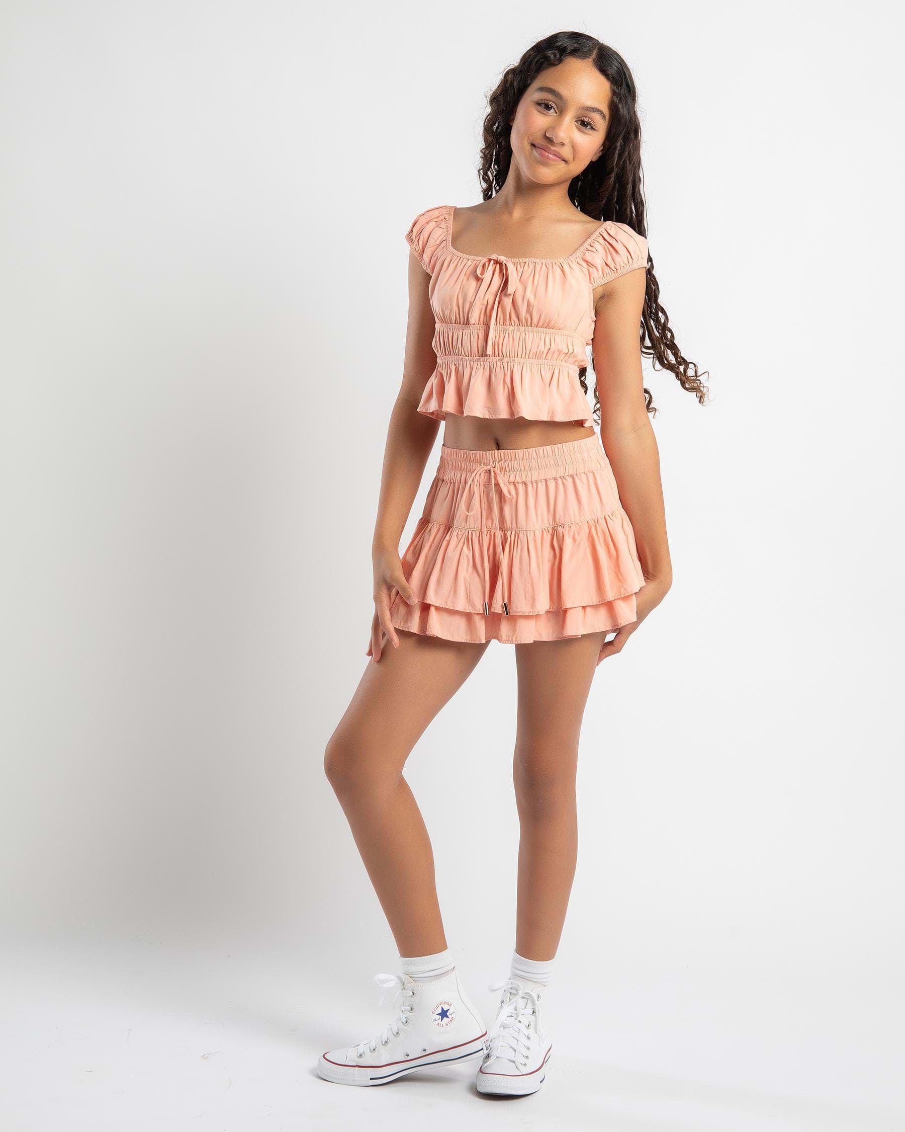 Shop Ava And Ever Girls' Lulu Crop Top In Peach - Fast Shipping & Easy ...