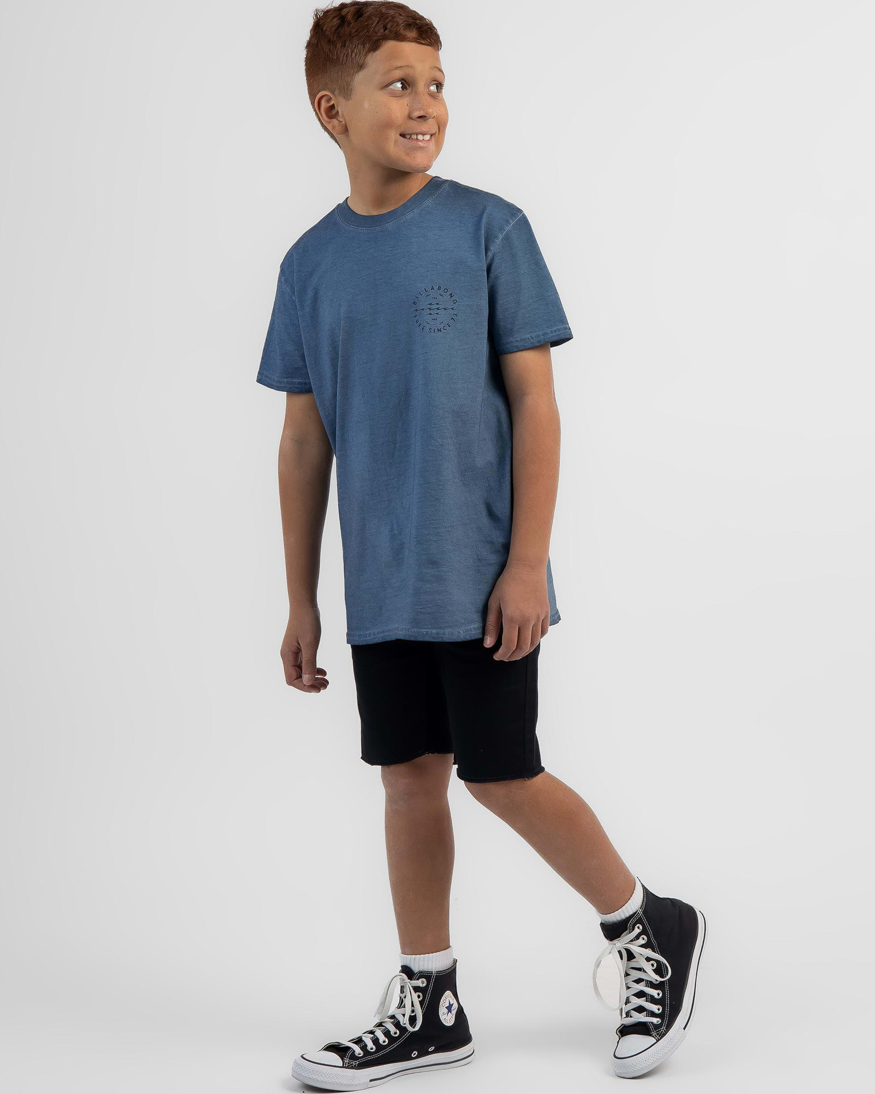 Shop Billabong Boys' Big Wave Daz T-Shirt In Steel Blue - Fast Shipping ...