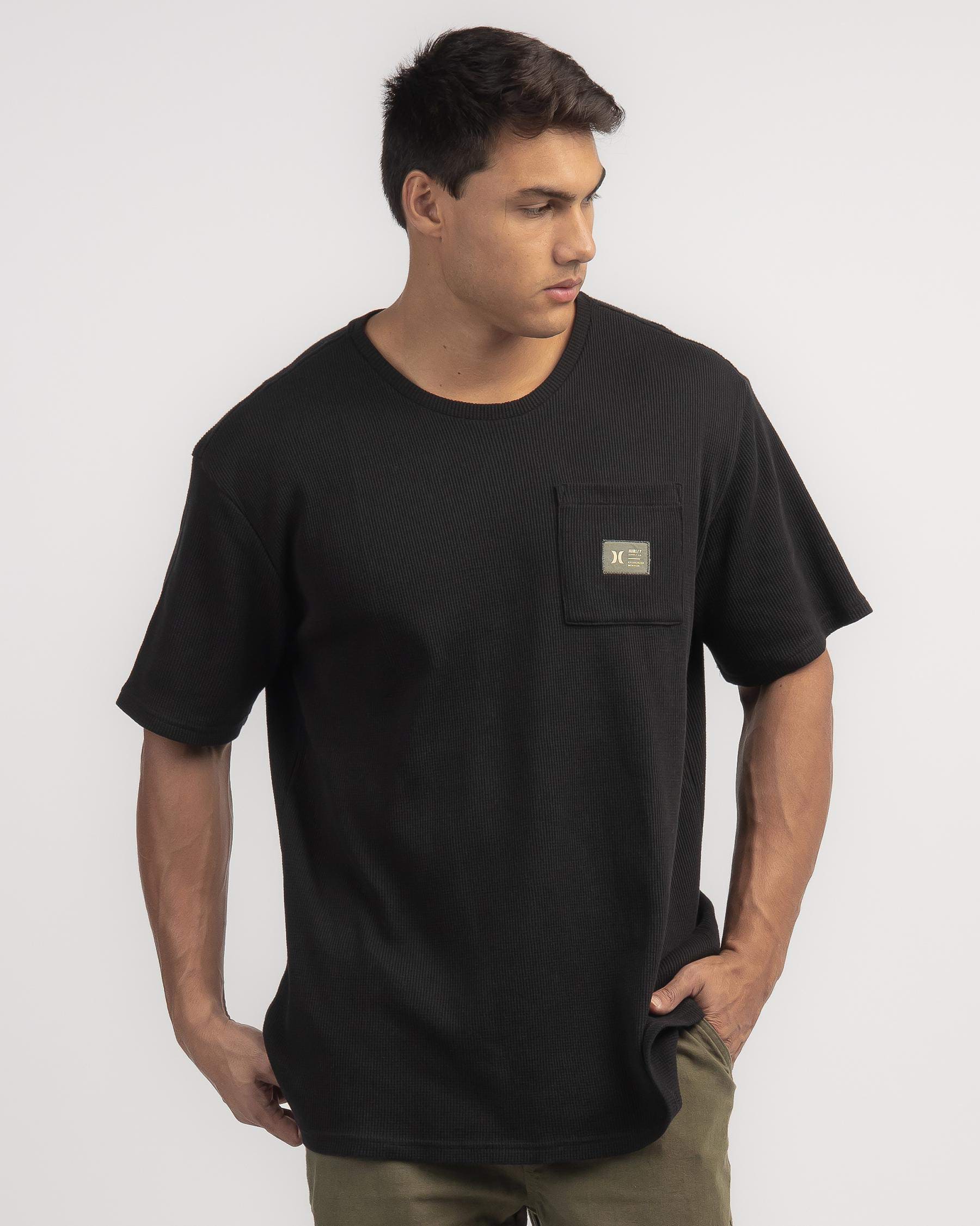 Shop Hurley Waffle T-Shirt In Black - Fast Shipping & Easy Returns ...