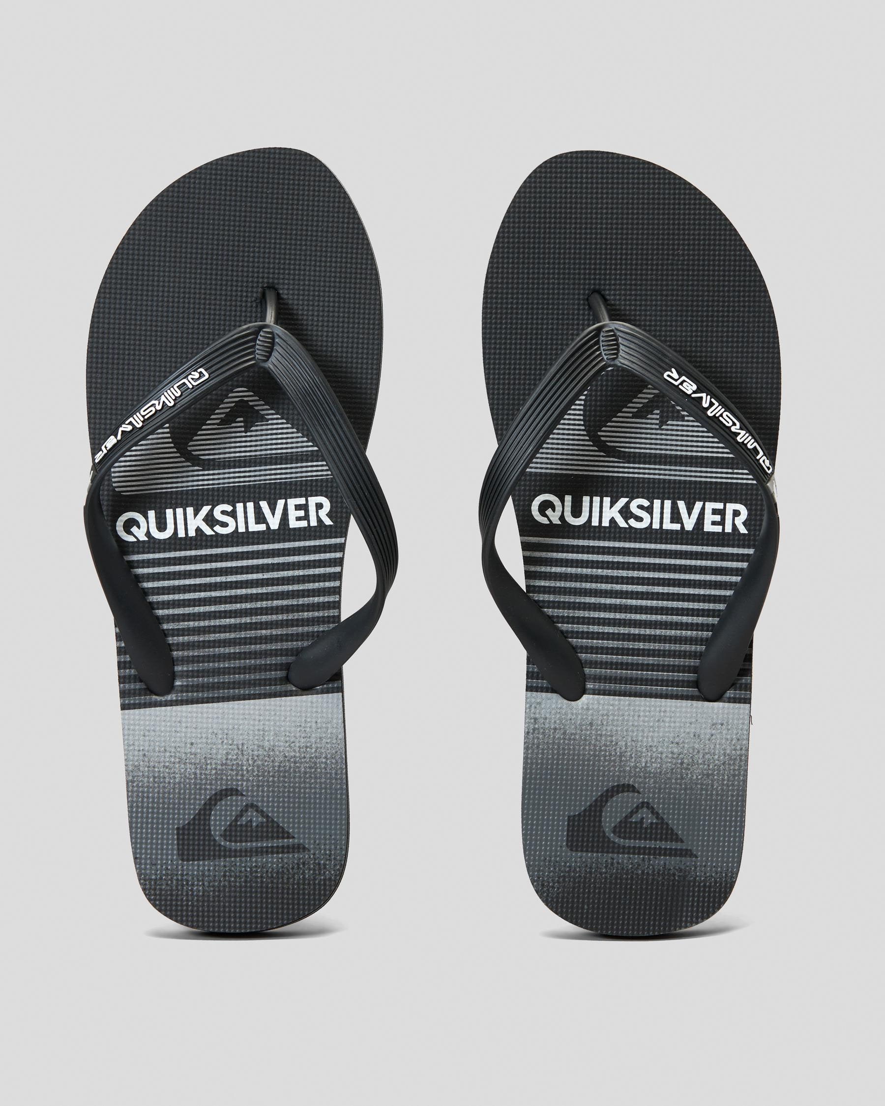 Shop Quiksilver Molokai Slab Thongs In Grey 2 - Fast Shipping & Easy ...