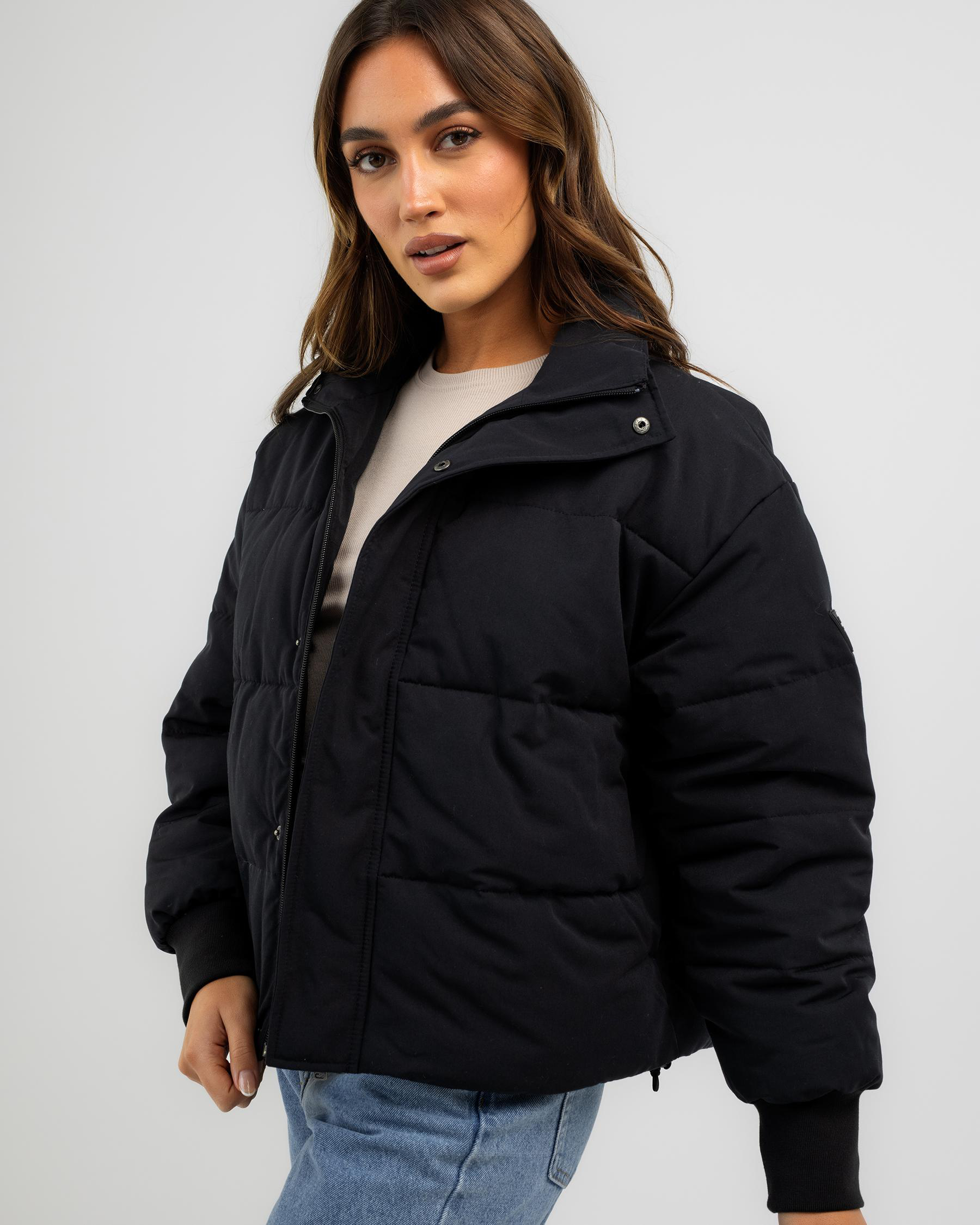 Shop Roxy New Age Puffer Jacket In Anthracite - Fast Shipping & Easy ...