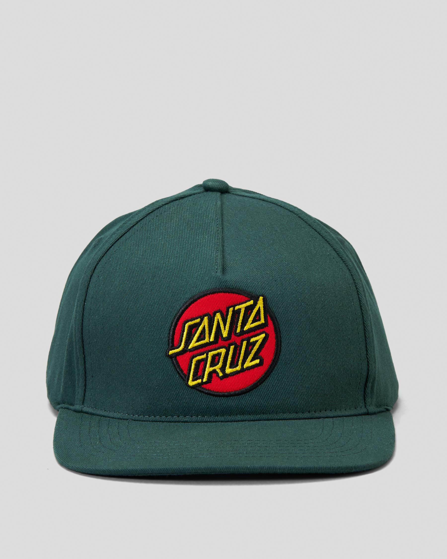 Shop Santa Cruz Classic Dot Patch Cap In Dark Green - Fast Shipping ...