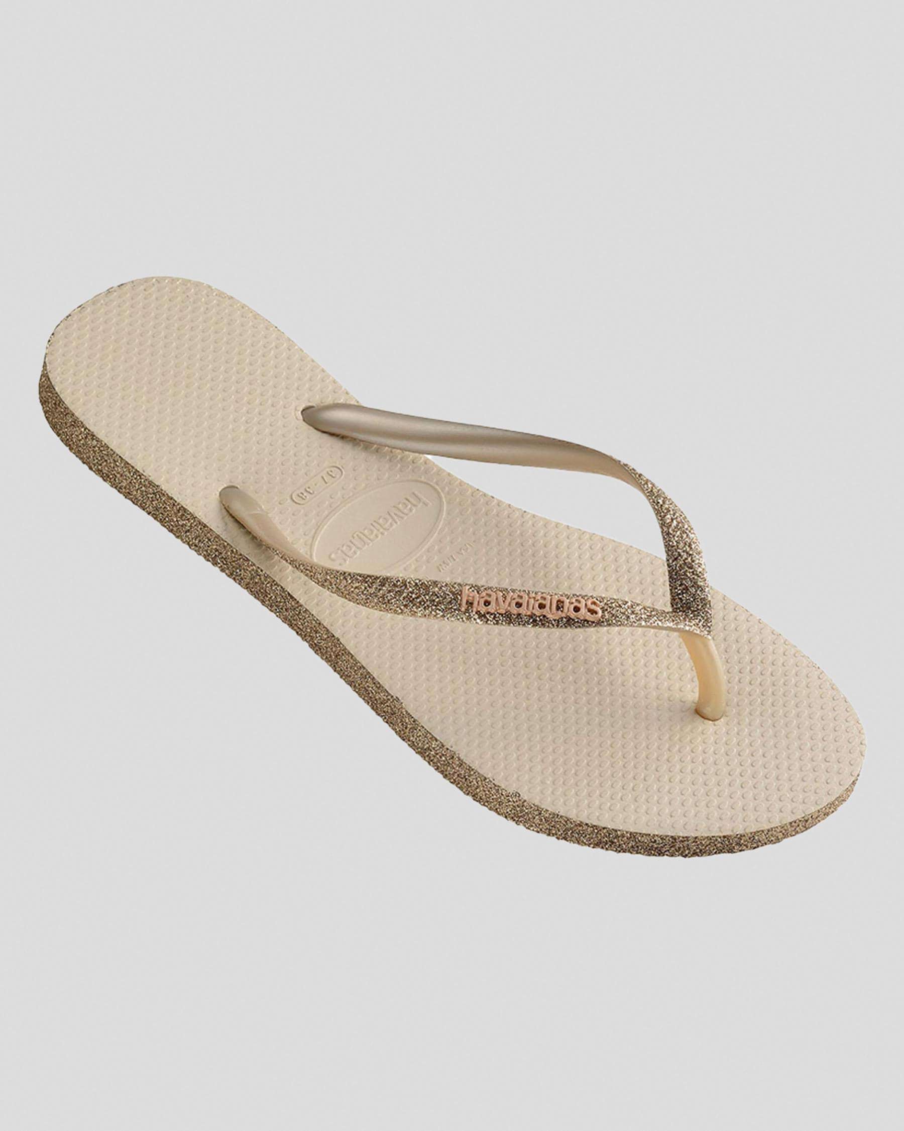 Havaianas Slim Sparkle Thongs In Gold | City Beach Australia